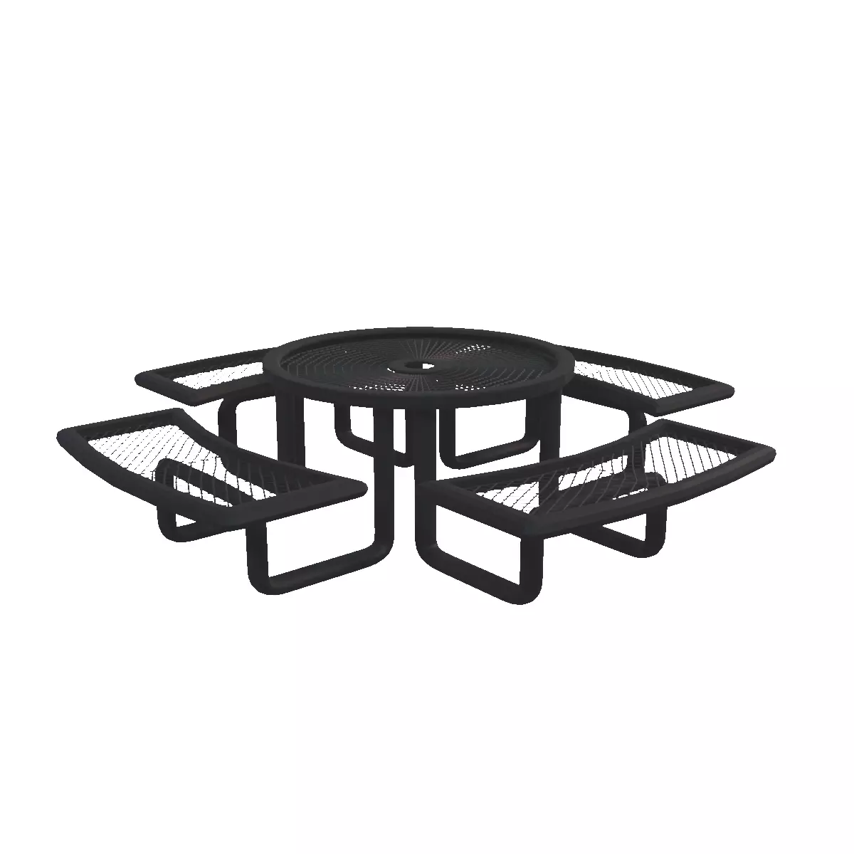 Wire Round Picnic Table 3D model_0