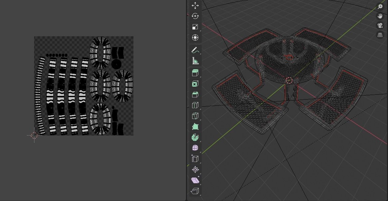 Wire Round Picnic Table 3D model_7