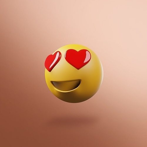 Emoji heart eyes Free 3D model