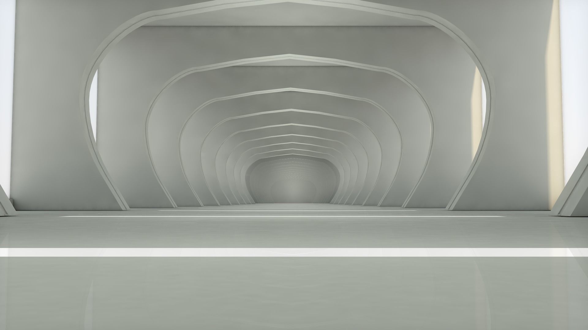 Sci Fi Tunnel 3D model_1