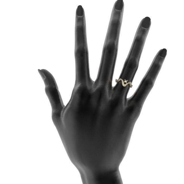 Ring wave and Princess -Jewelry 3D - AN-385 3D print model_3