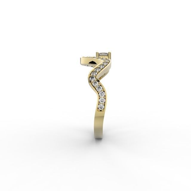 Ring wave and Princess -Jewelry 3D - AN-385 3D print model_13