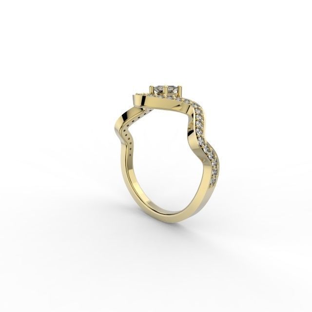 Ring wave and Princess -Jewelry 3D - AN-385 3D print model_8