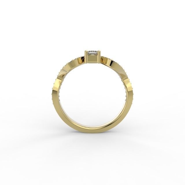 Ring wave and Princess -Jewelry 3D - AN-385 3D print model_9