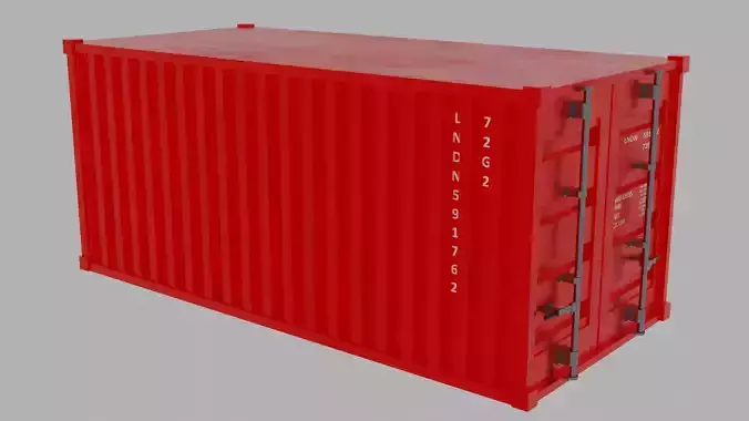 PBR Low-poly Sea Container 3D Model