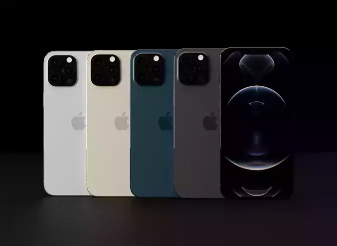 iPhone 13 Pro Max According to Leaks Low-poly 3D model