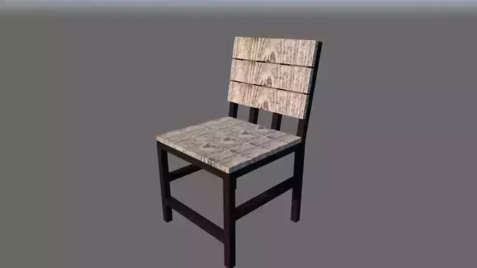 Pine steel Chair  3D model