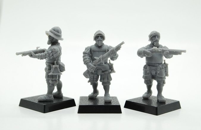 Landsknecht handgunners 3D print model