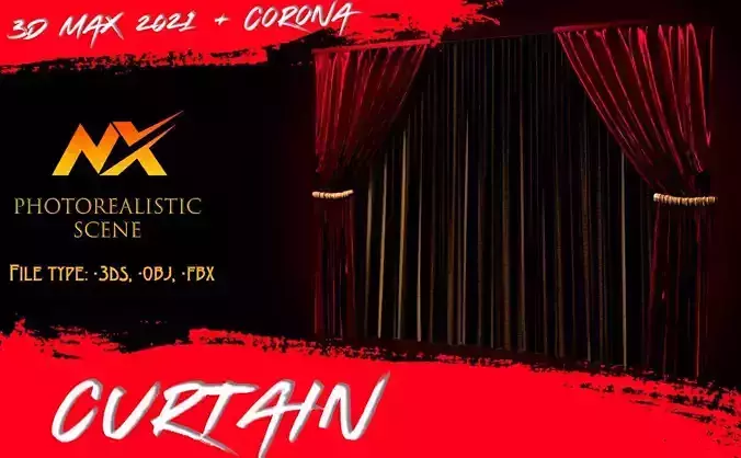 CURTAIN 01 3D MAX 2021 CORONA RENDER BY NX