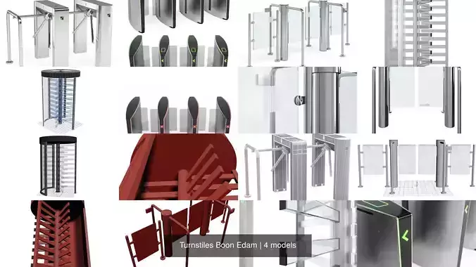 Turnstiles Boon Edam 3D Model Collection