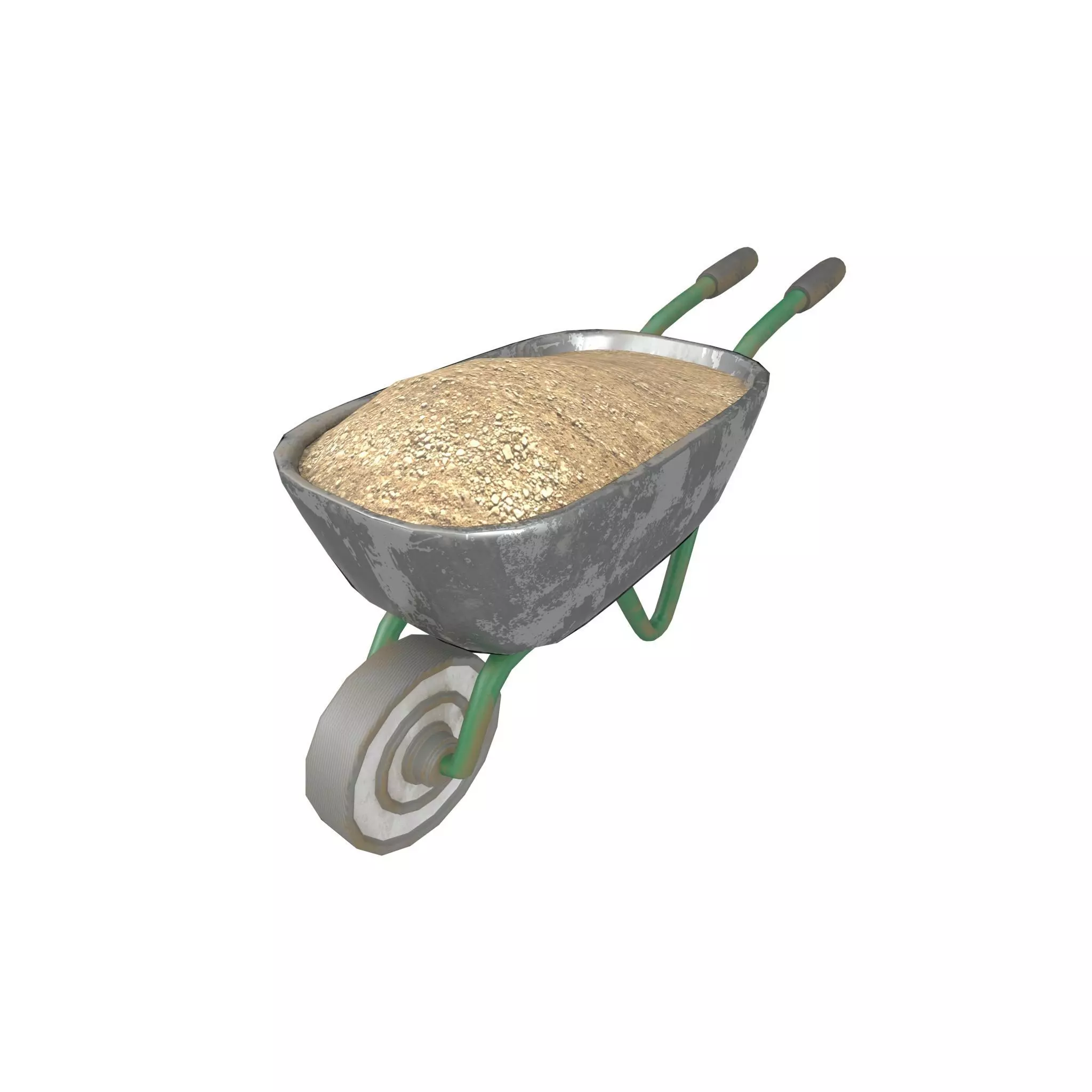 Cartoon Wheelbarrow v3 002 Low-poly 3D model_0