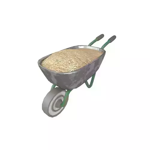 Cartoon Wheelbarrow v3 002 Low-poly 3D model