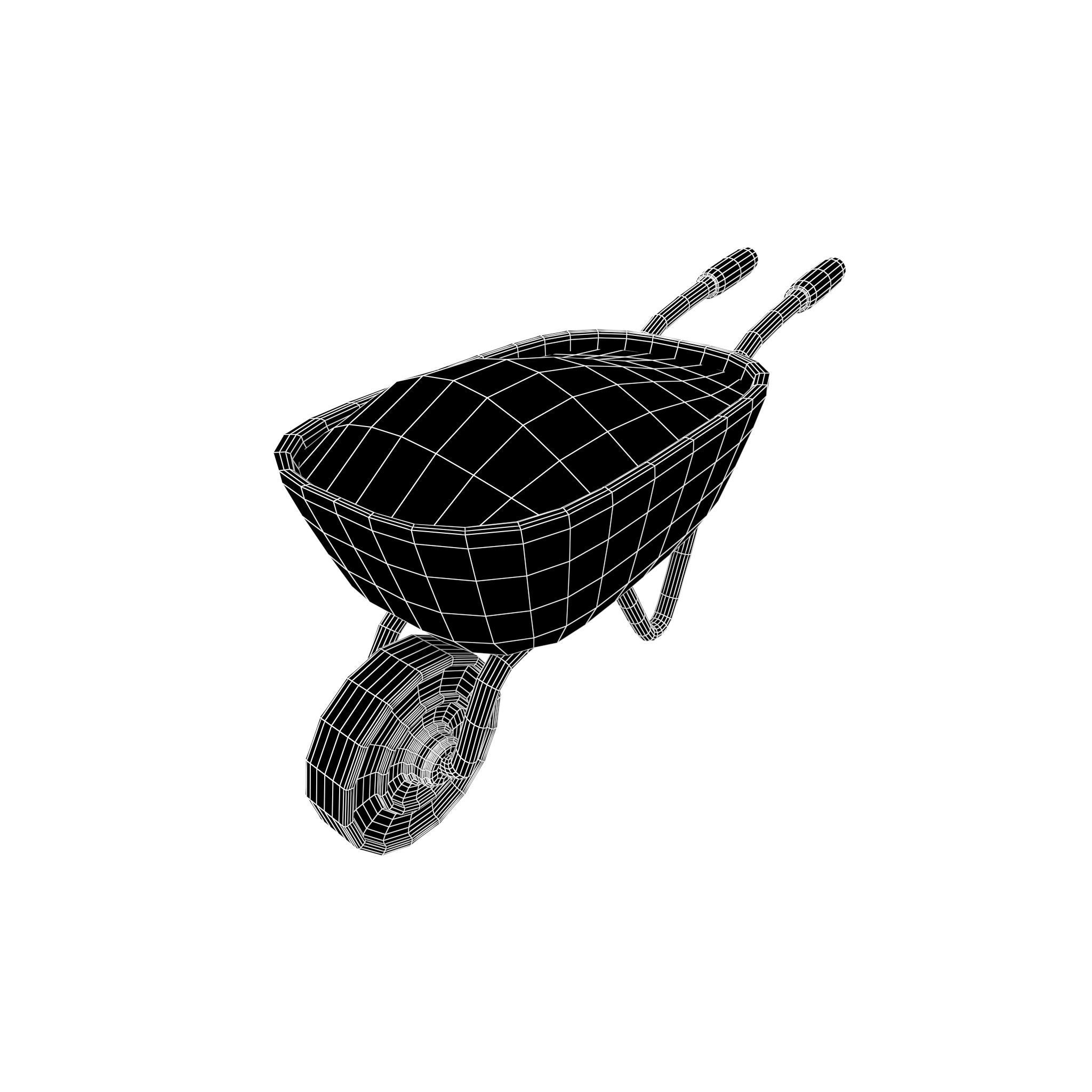 Cartoon Wheelbarrow v3 002 Low-poly 3D model_5