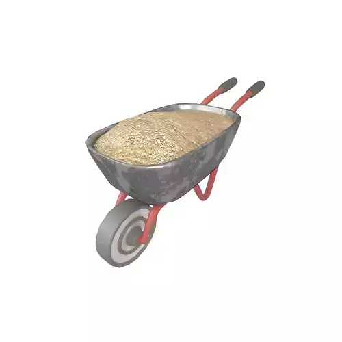 Cartoon Wheelbarrow v3 003 Low-poly 3D model