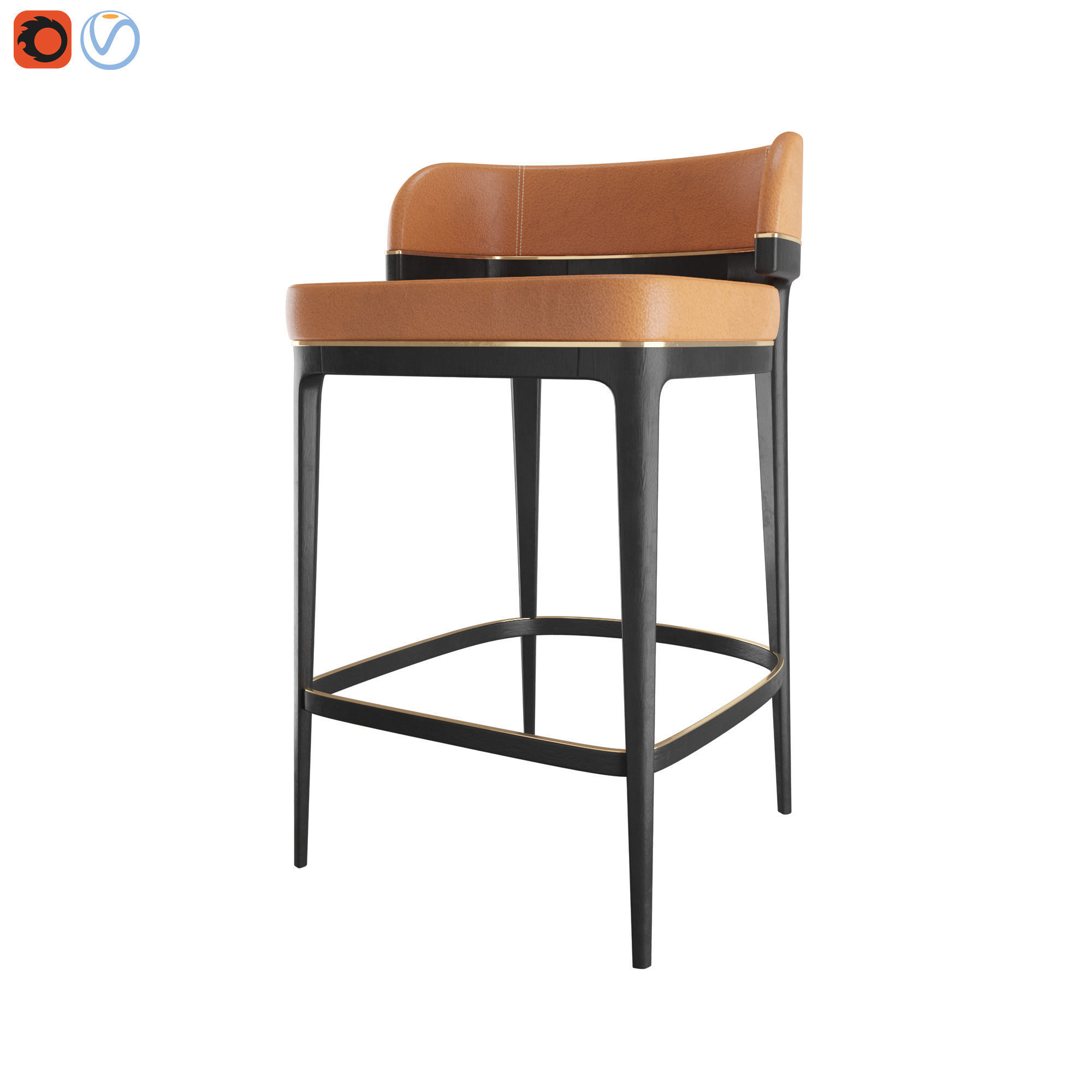 GRANGE Bar STool Leather 3D model CGTrader