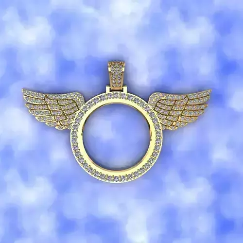  Frame with wings diamond pendant