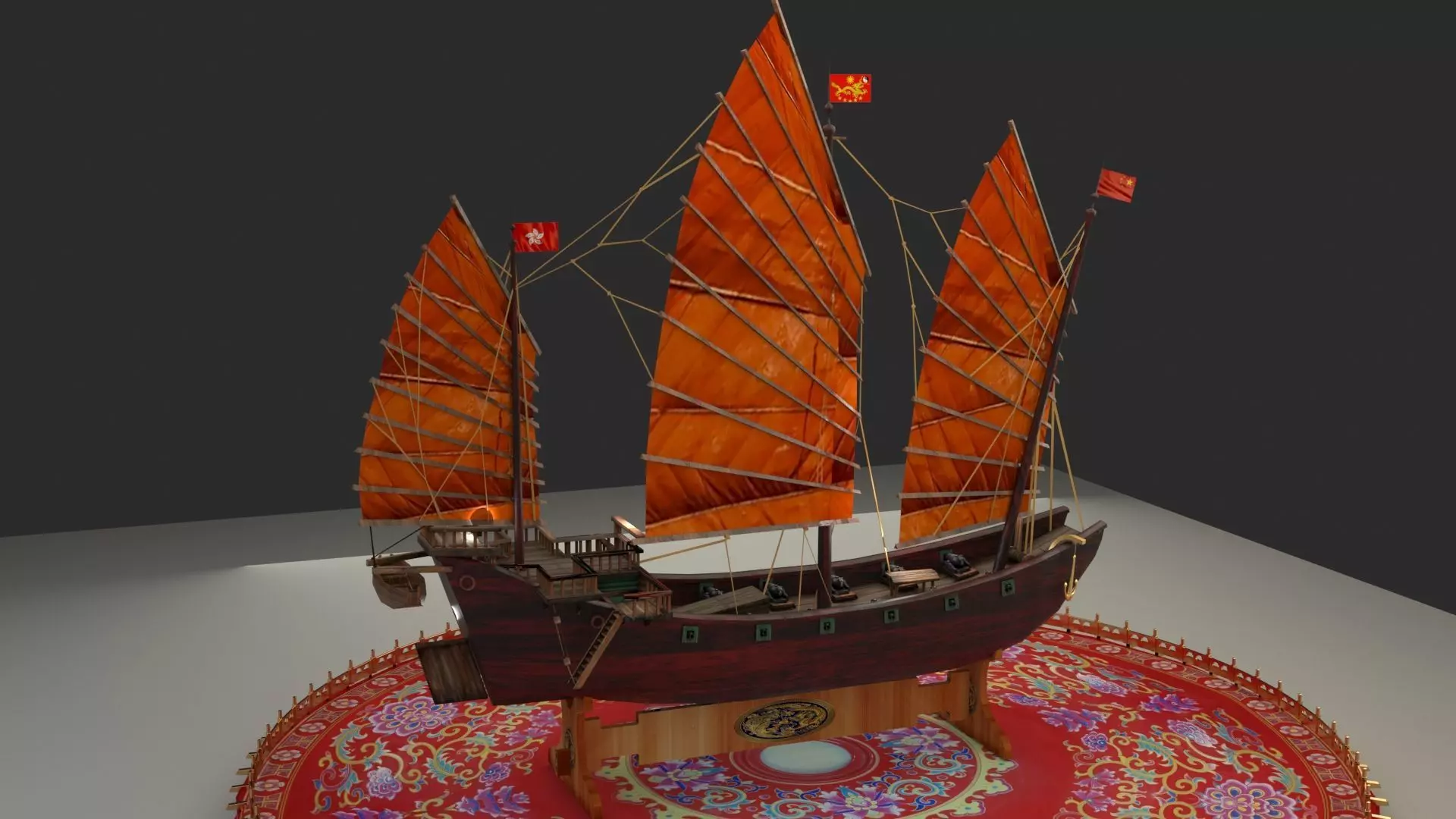 Chinese Junk ship 3D model_0