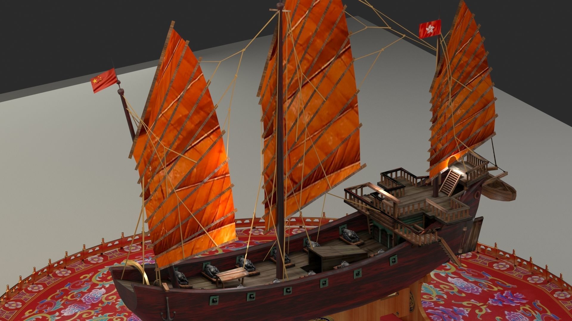 Chinese Junk ship 3D model_3