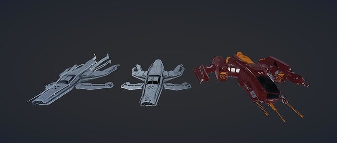 Ship Space Sci-Fi Free low-poly 3D model