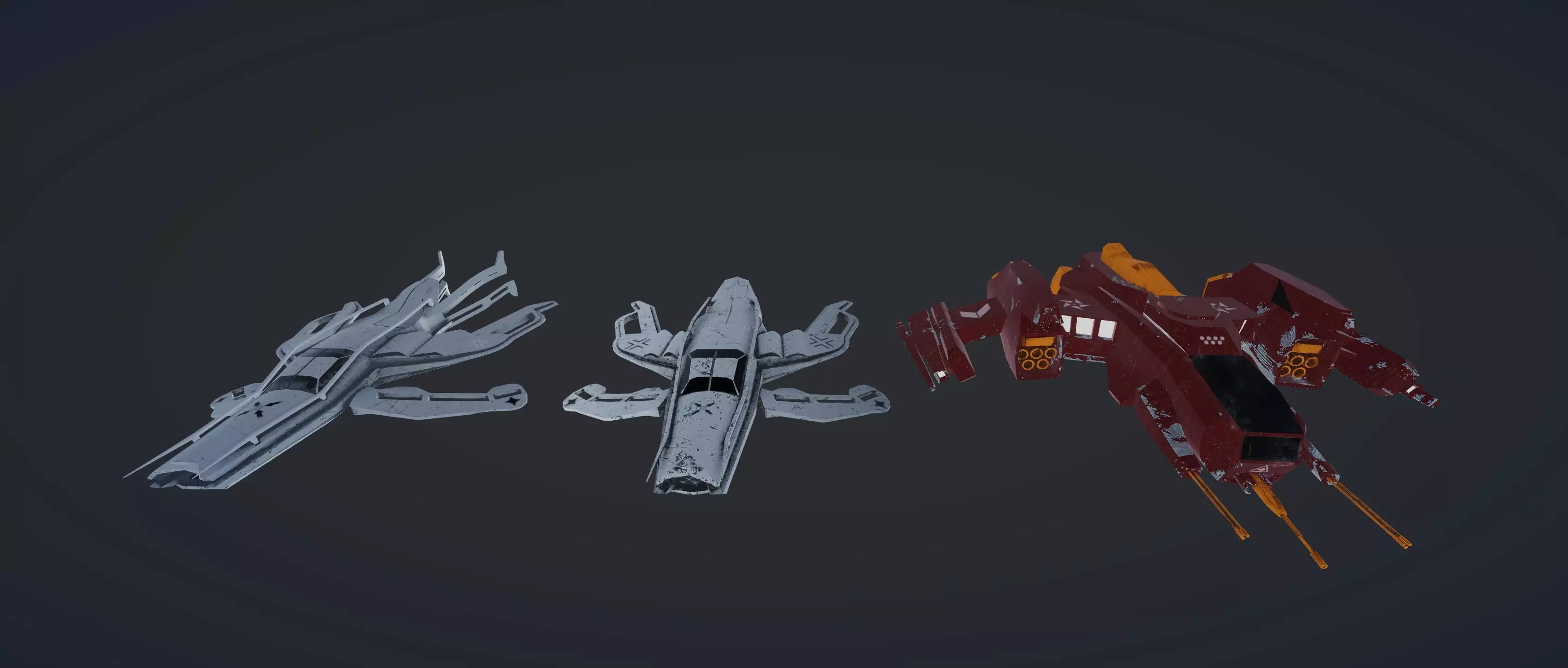 Ship Space Sci-Fi Free low-poly 3D model