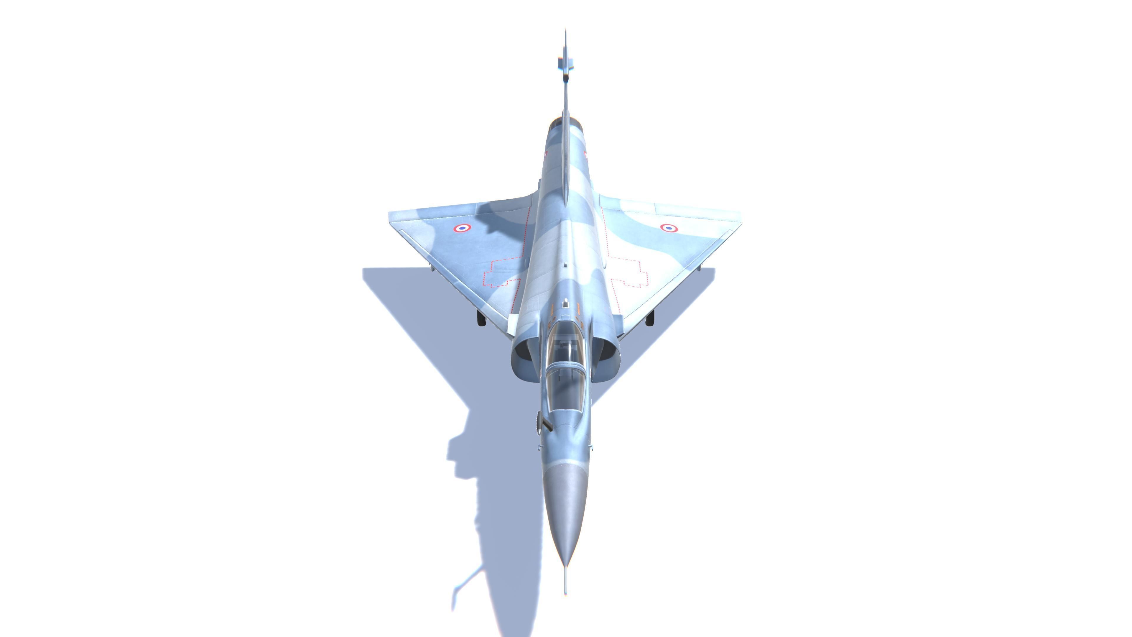 Mirage 2000 Jet Fighter Aircraft Low-poly 3D model_2