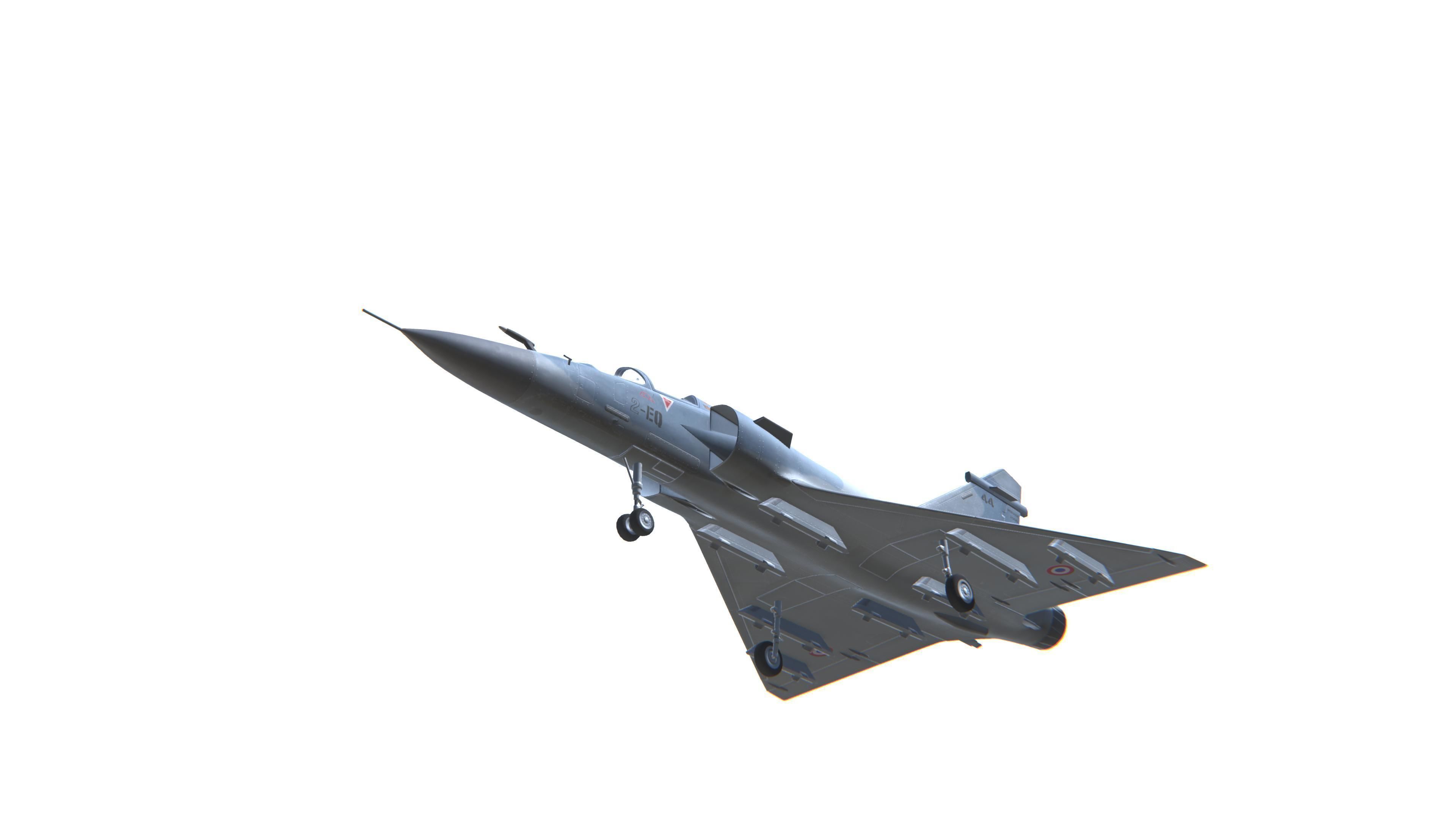 Mirage 2000 Jet Fighter Aircraft Low-poly 3D model_10