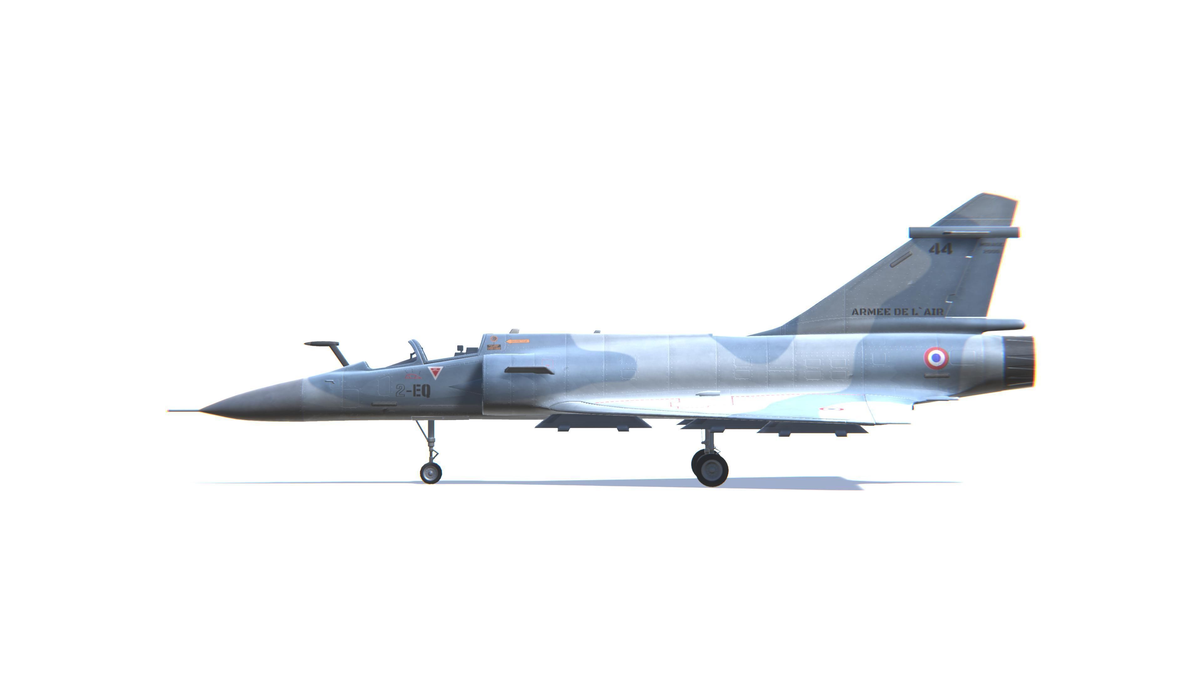 Mirage 2000 Jet Fighter Aircraft Low-poly 3D model_21