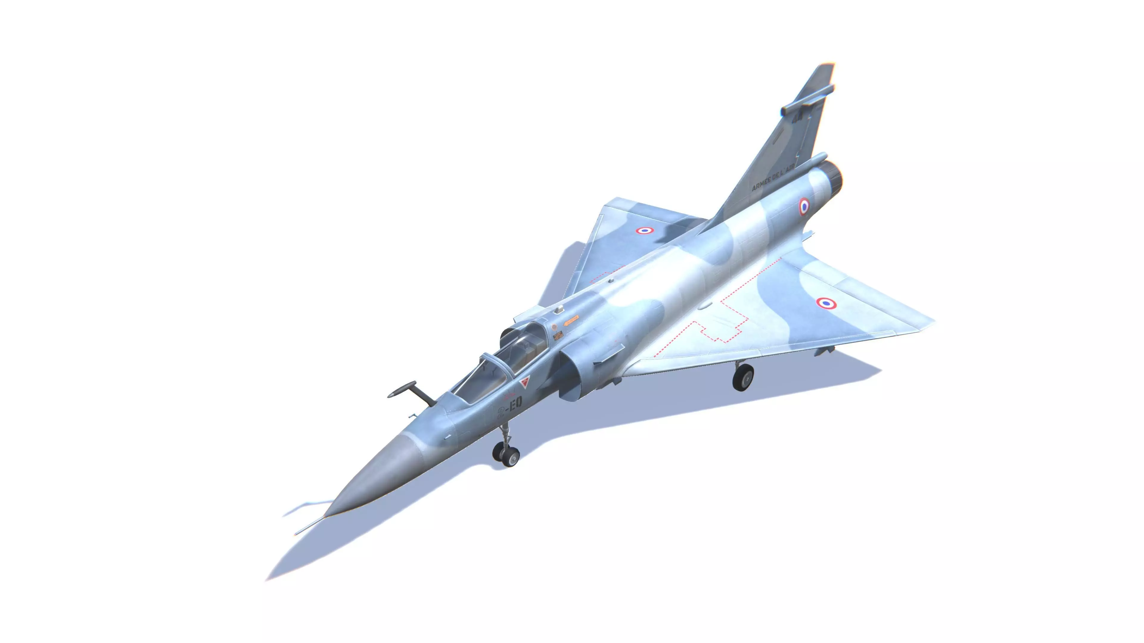 Mirage 2000 Jet Fighter Aircraft Low-poly 3D model_0