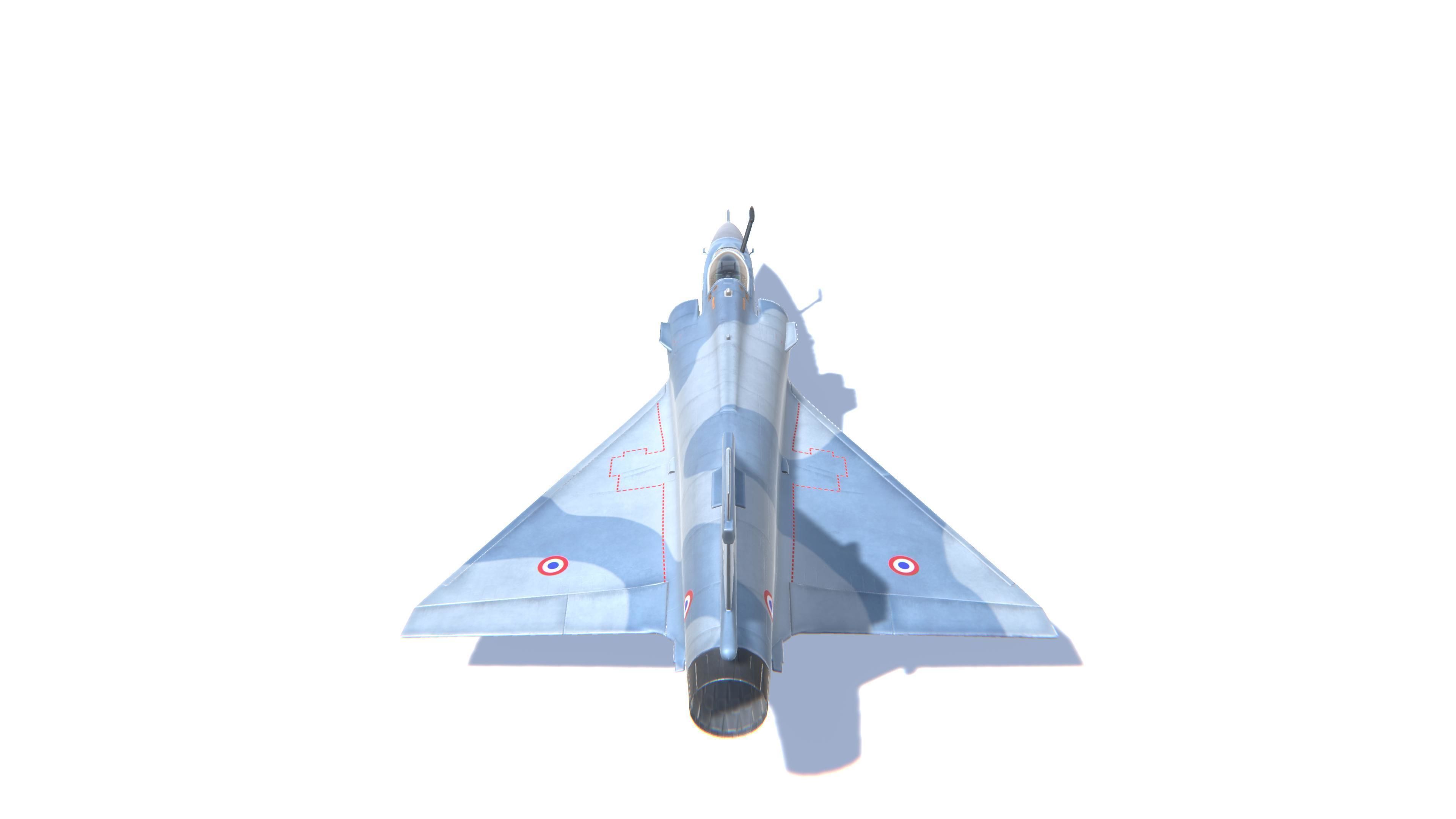 Mirage 2000 Jet Fighter Aircraft Low-poly 3D model_6