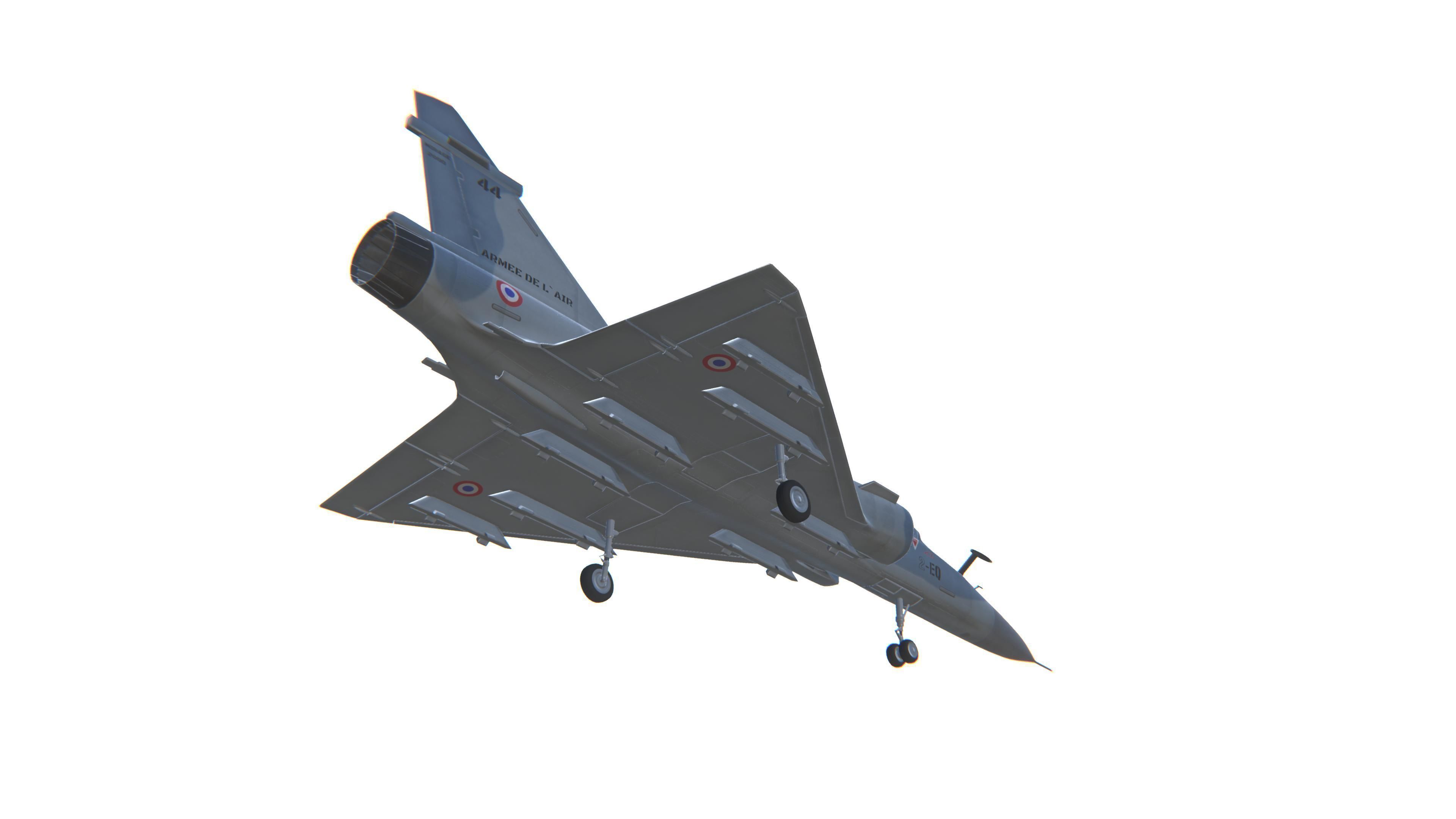 Mirage 2000 Jet Fighter Aircraft Low-poly 3D model_14