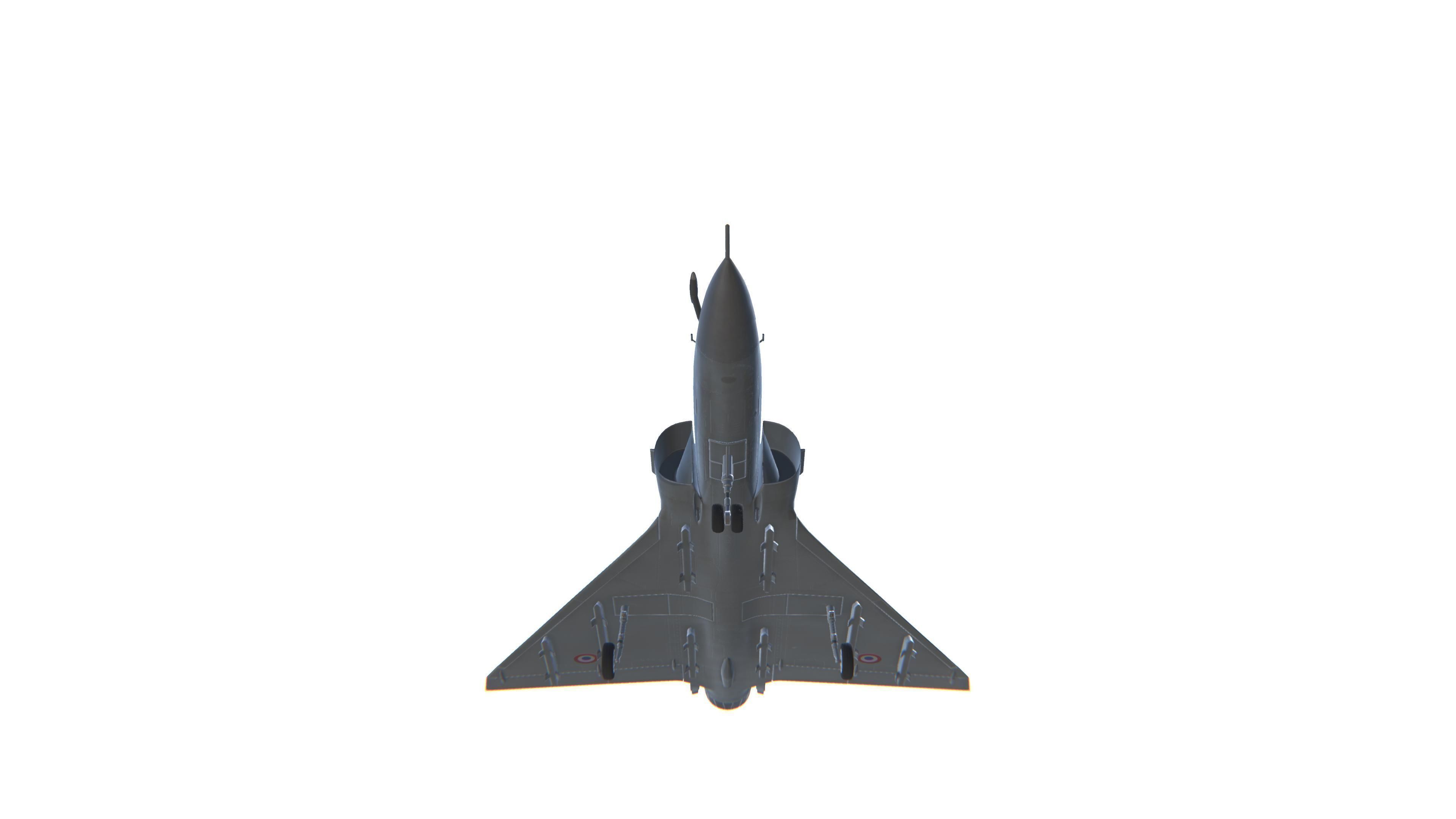 Mirage 2000 Jet Fighter Aircraft Low-poly 3D model_11