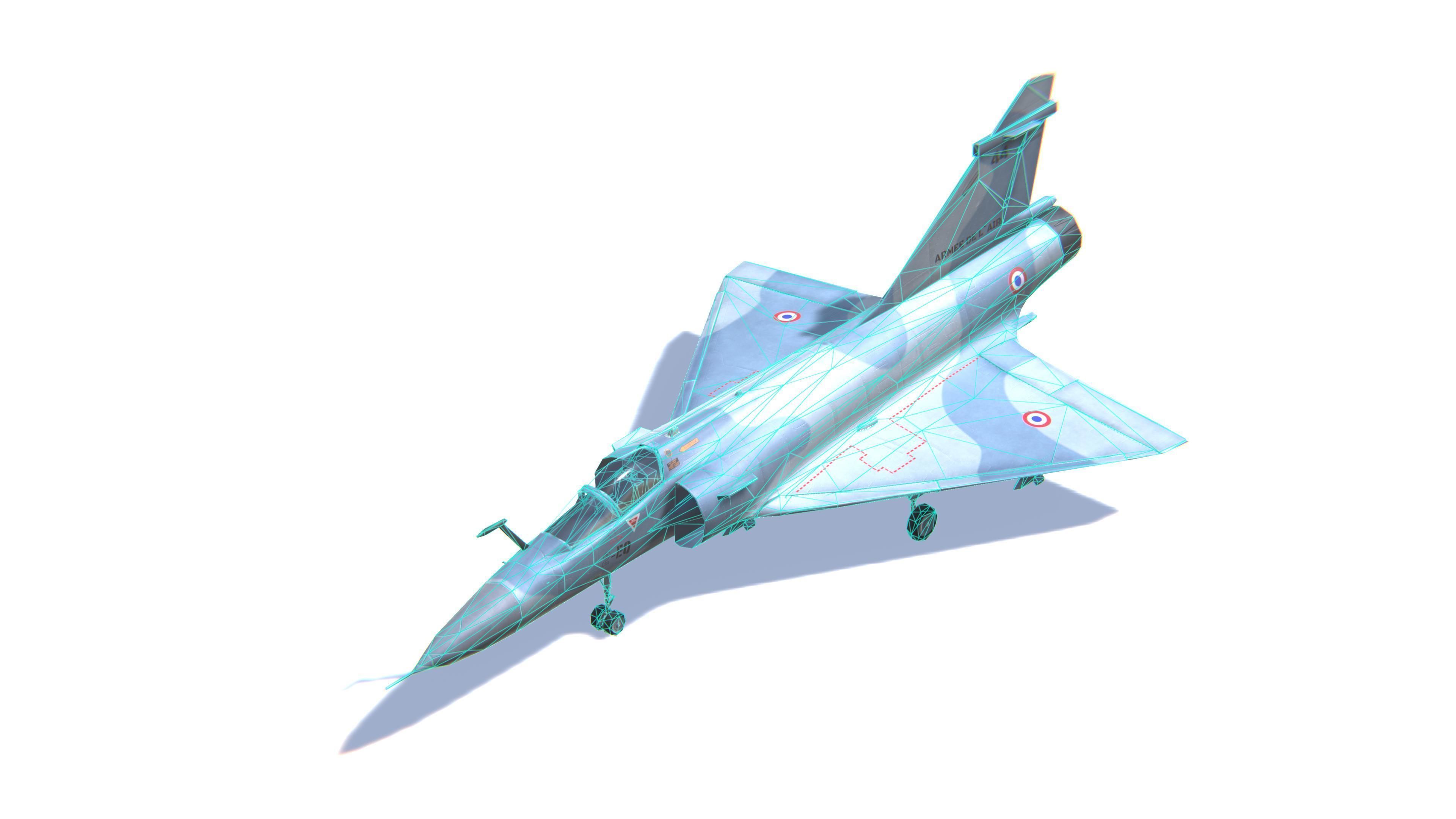 Mirage 2000 Jet Fighter Aircraft Low-poly 3D model_28