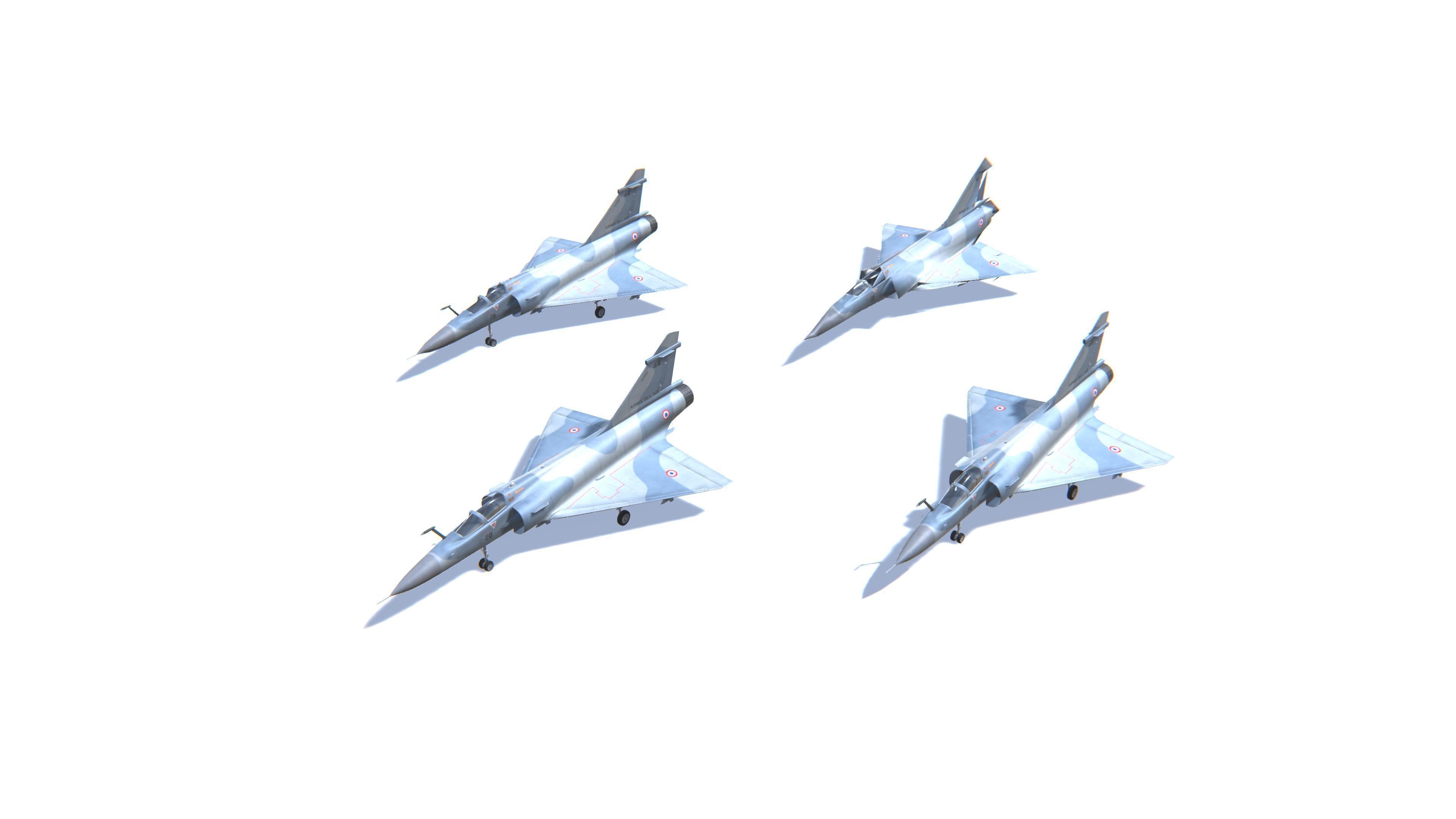 Mirage 2000 Jet Fighter Aircraft Low-poly 3D model_24