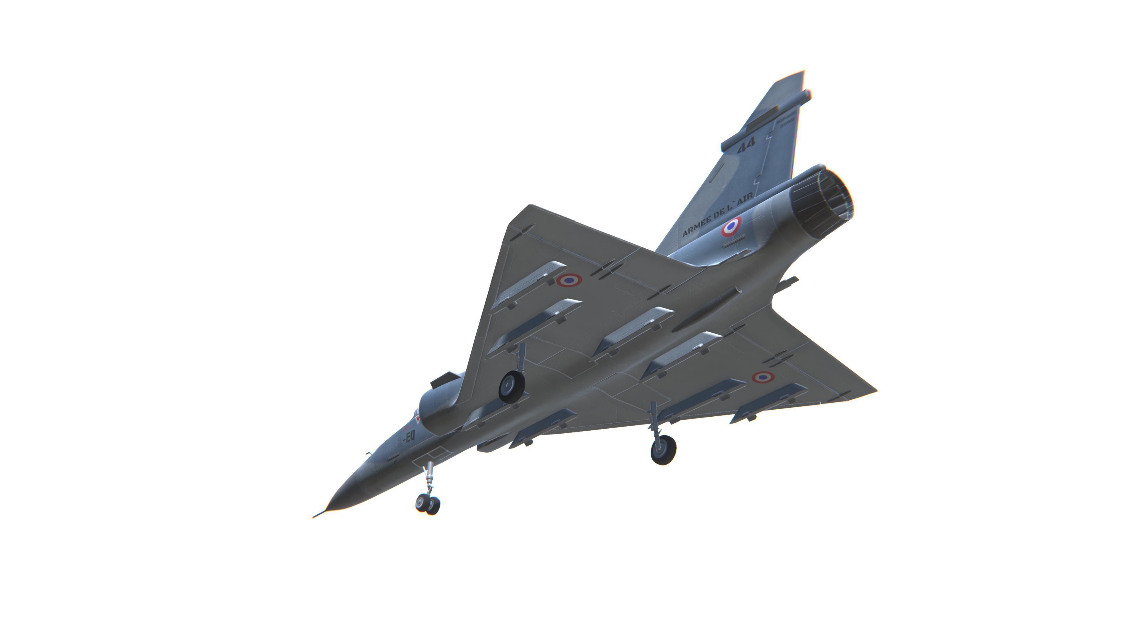 Mirage 2000 Jet Fighter Aircraft Low-poly 3D model_16