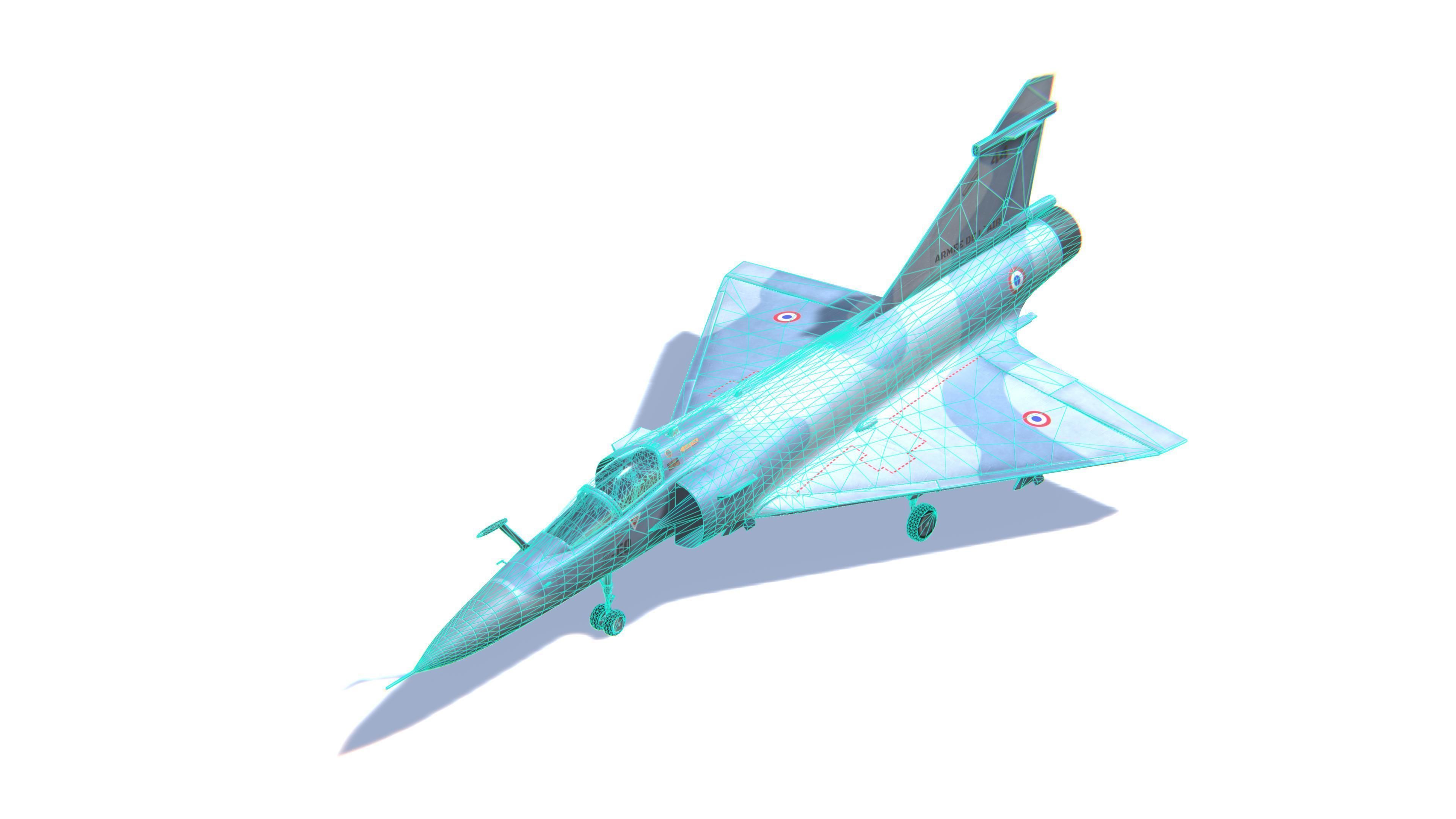 Mirage 2000 Jet Fighter Aircraft Low-poly 3D model_26