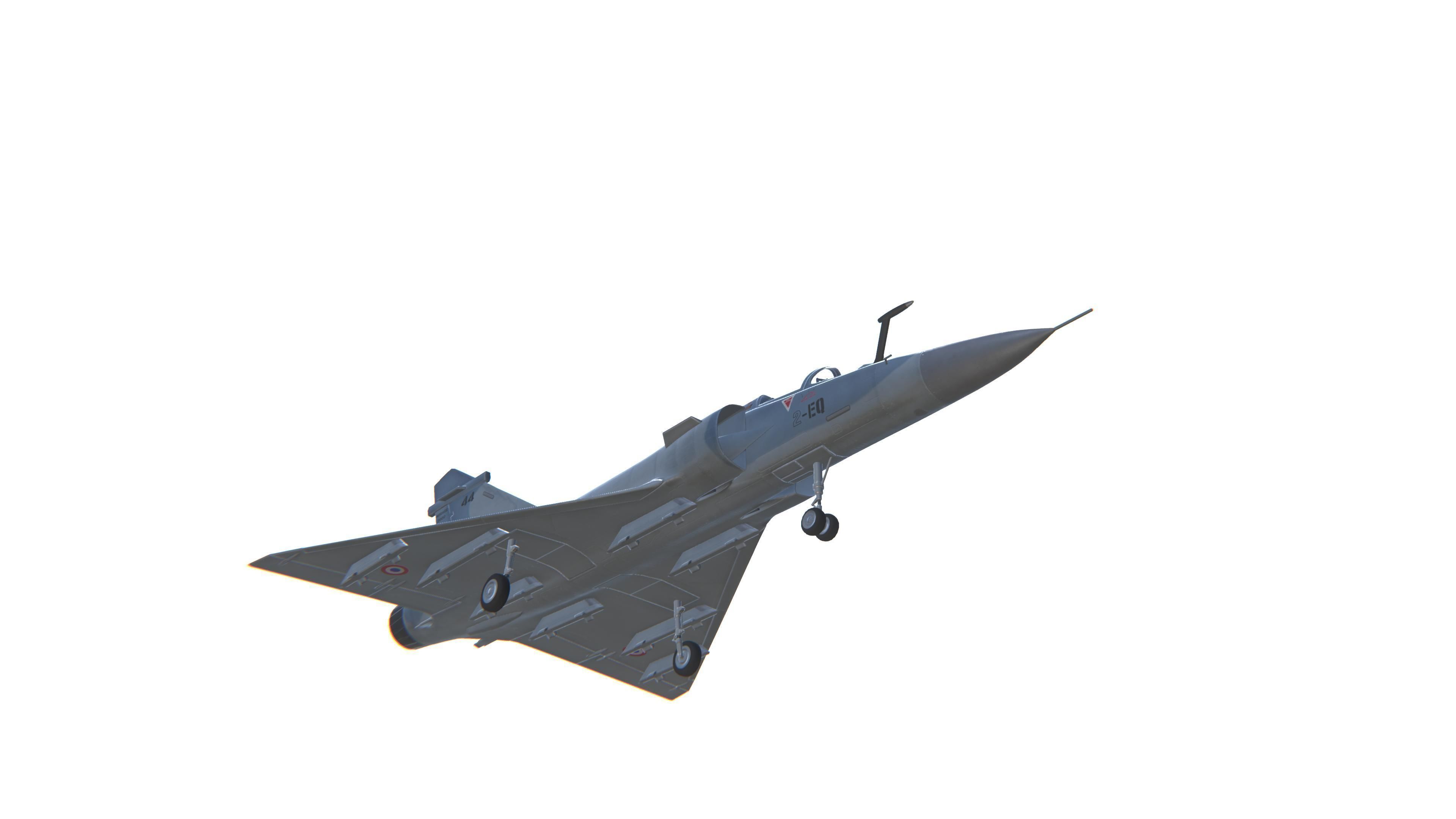 Mirage 2000 Jet Fighter Aircraft Low-poly 3D model_12