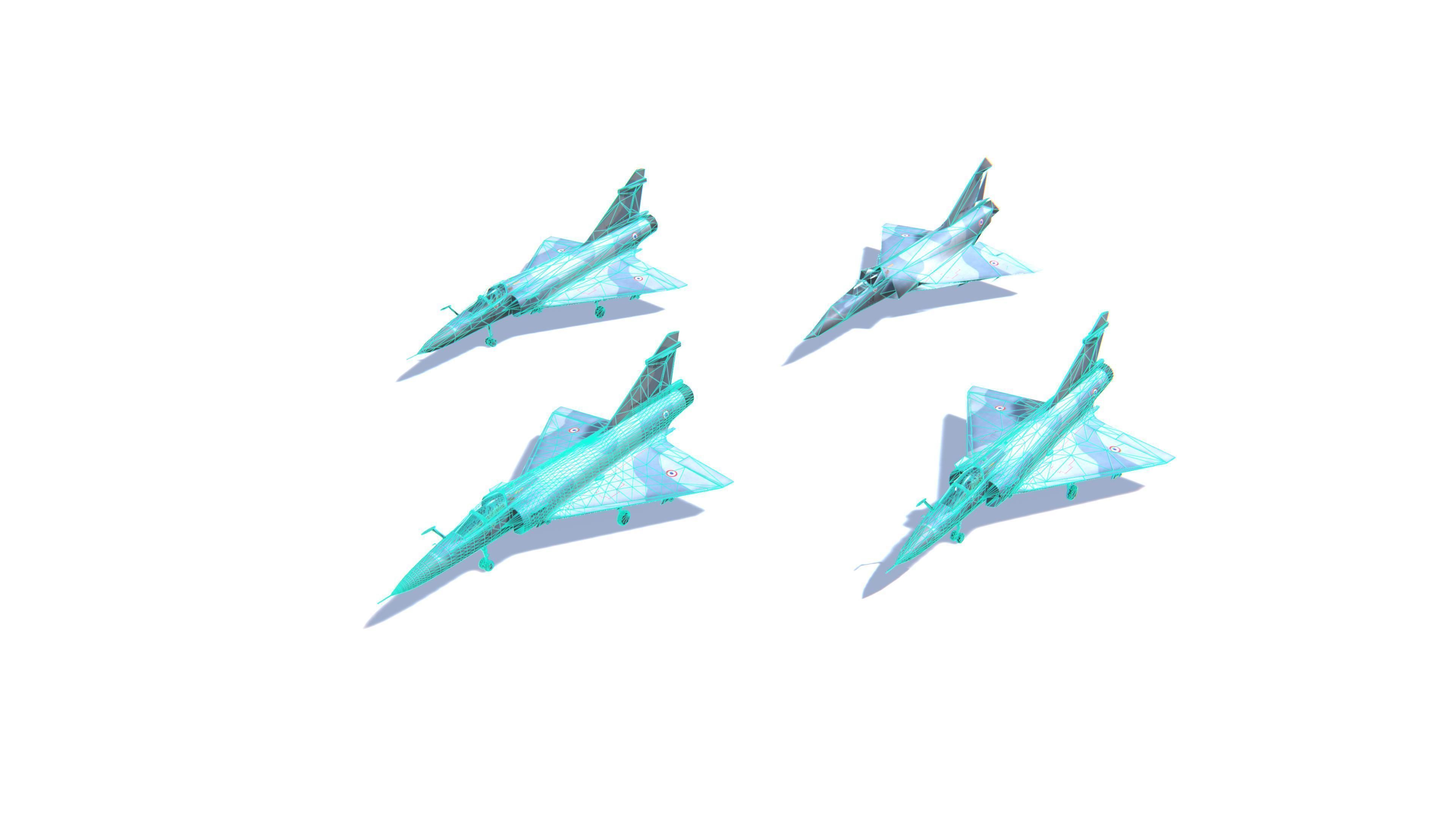 Mirage 2000 Jet Fighter Aircraft Low-poly 3D model_25