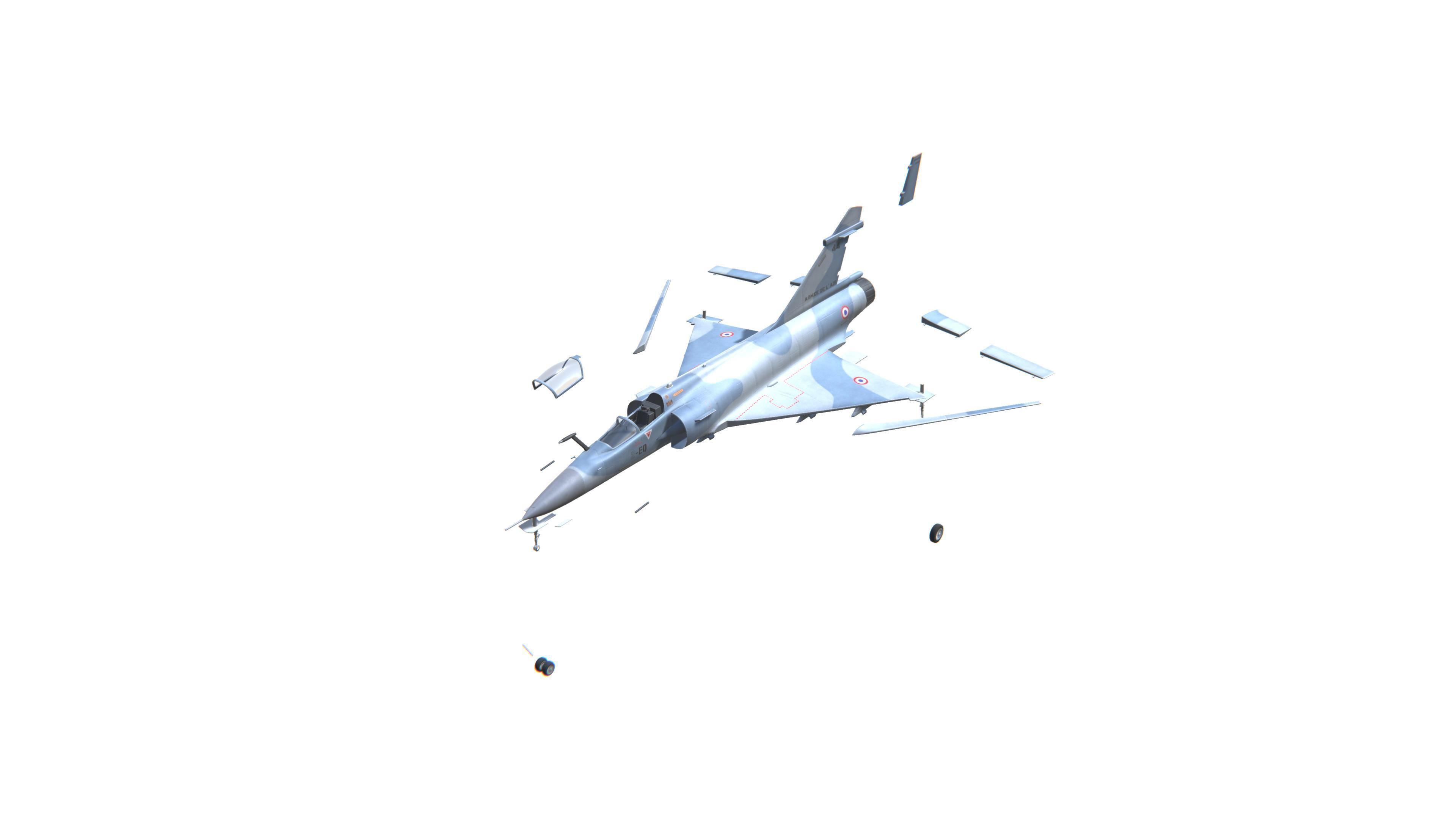 Mirage 2000 Jet Fighter Aircraft Low-poly 3D model_9