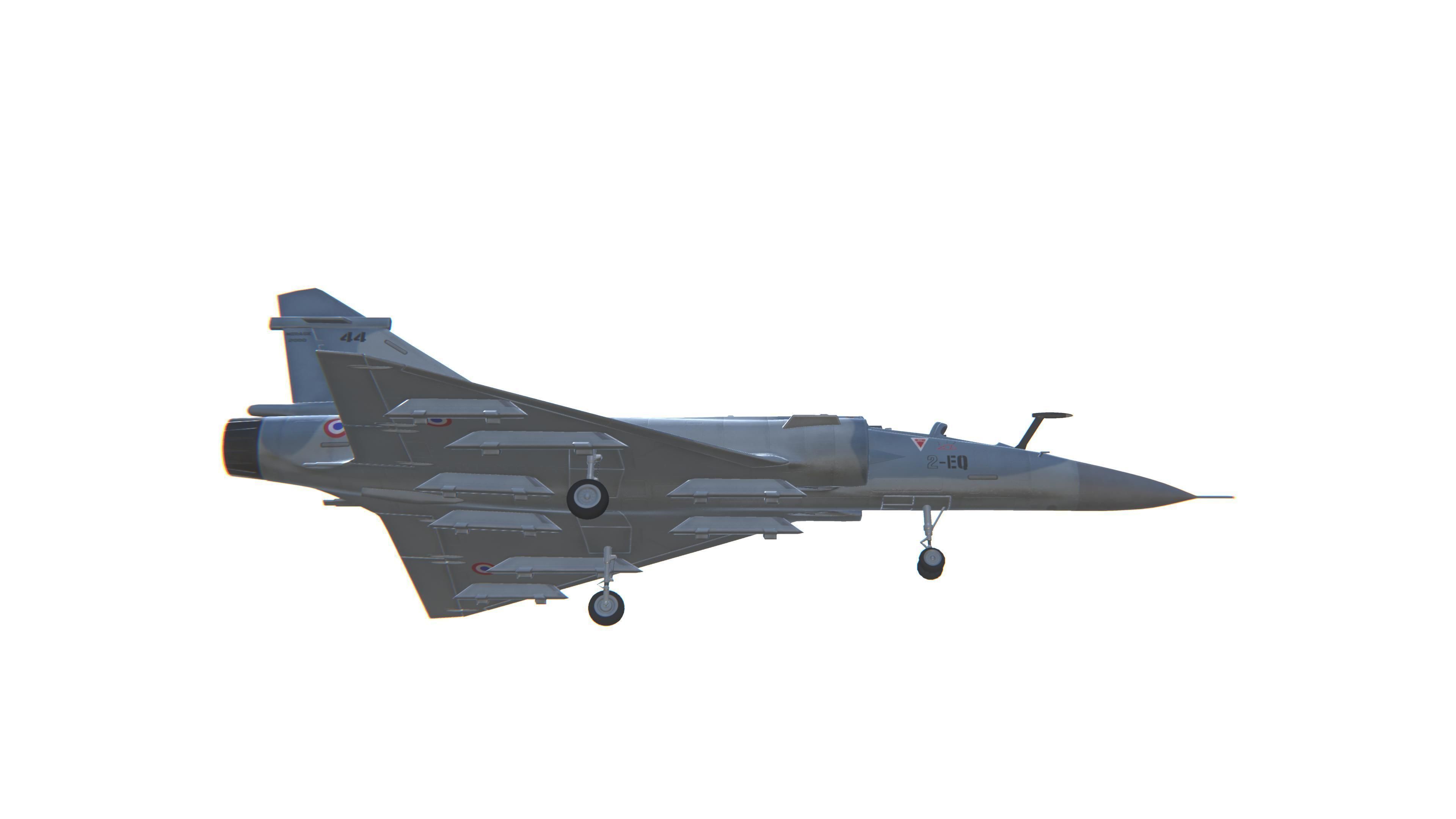 Mirage 2000 Jet Fighter Aircraft Low-poly 3D model_13