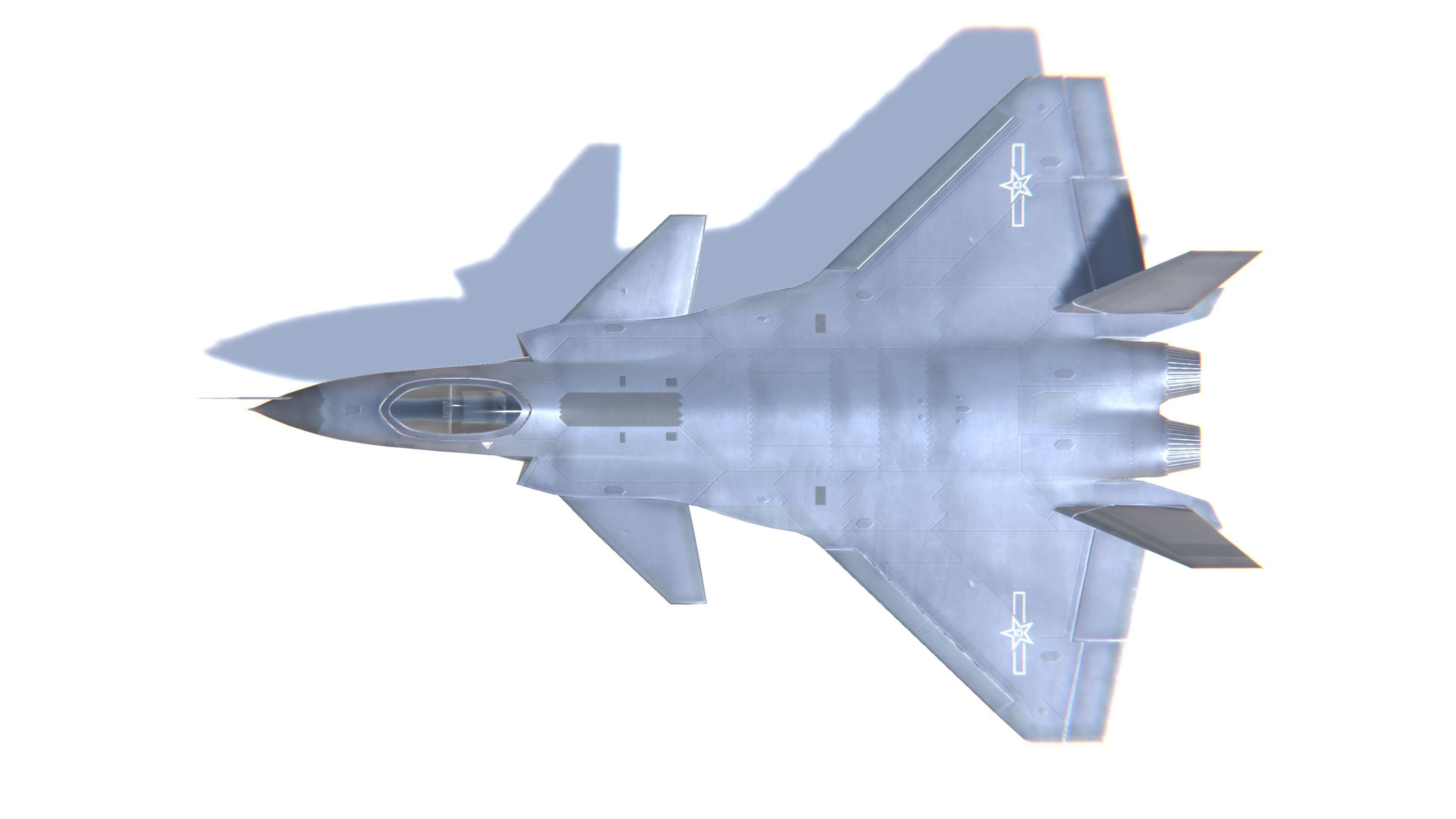 J-20 Black Eagle Jet Fighter Aircraft Low-poly 3D model_22