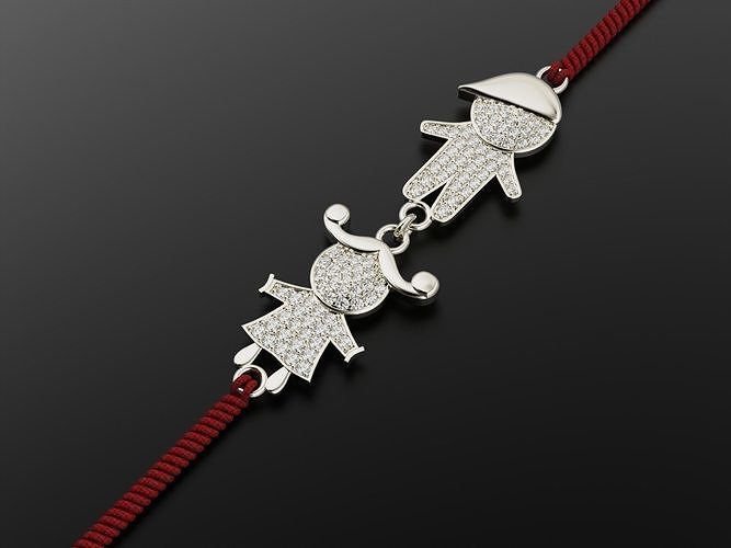 Bracelet charm for mom Boy and Girl 3D print model