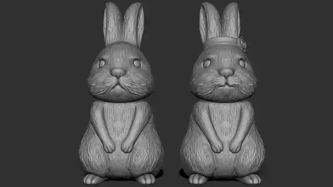 Boy and Girl Rabbits for 3D printing 