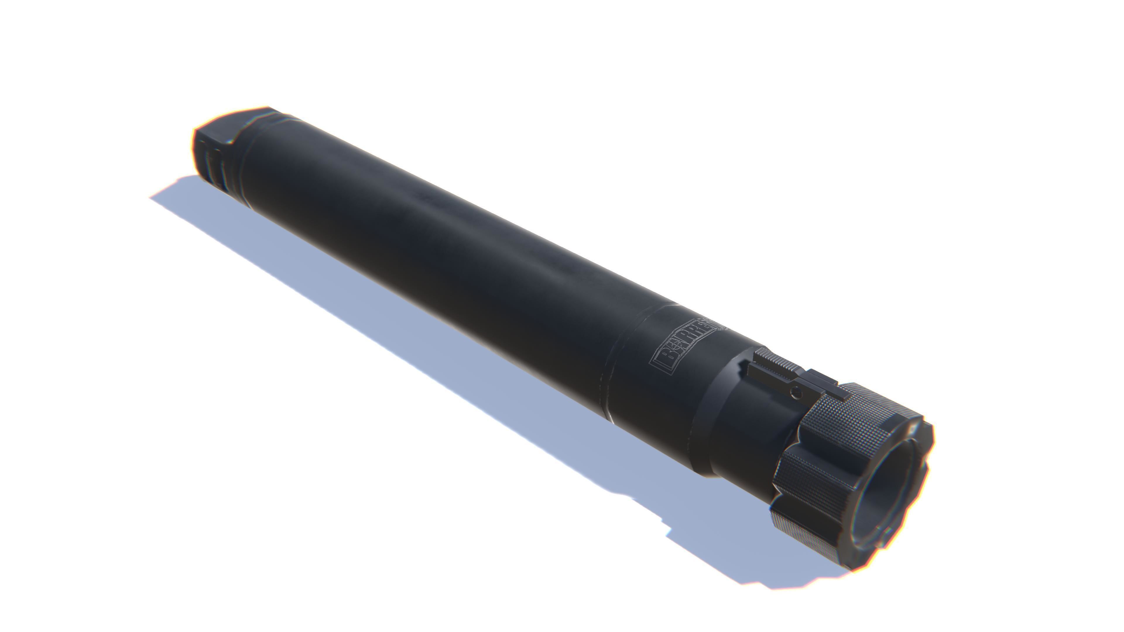 Tactical Silencer 50BMG Low-poly 3D model_5