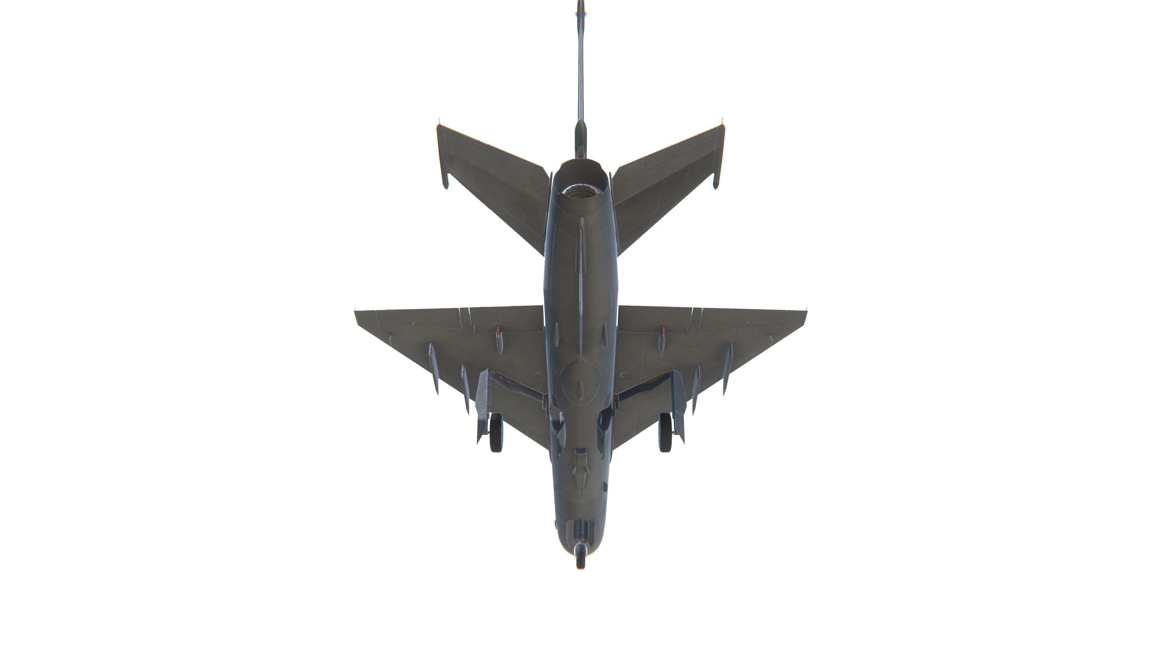MIG-21 Fishbed Jet Fighter Aircraft Low-poly 3D model_15