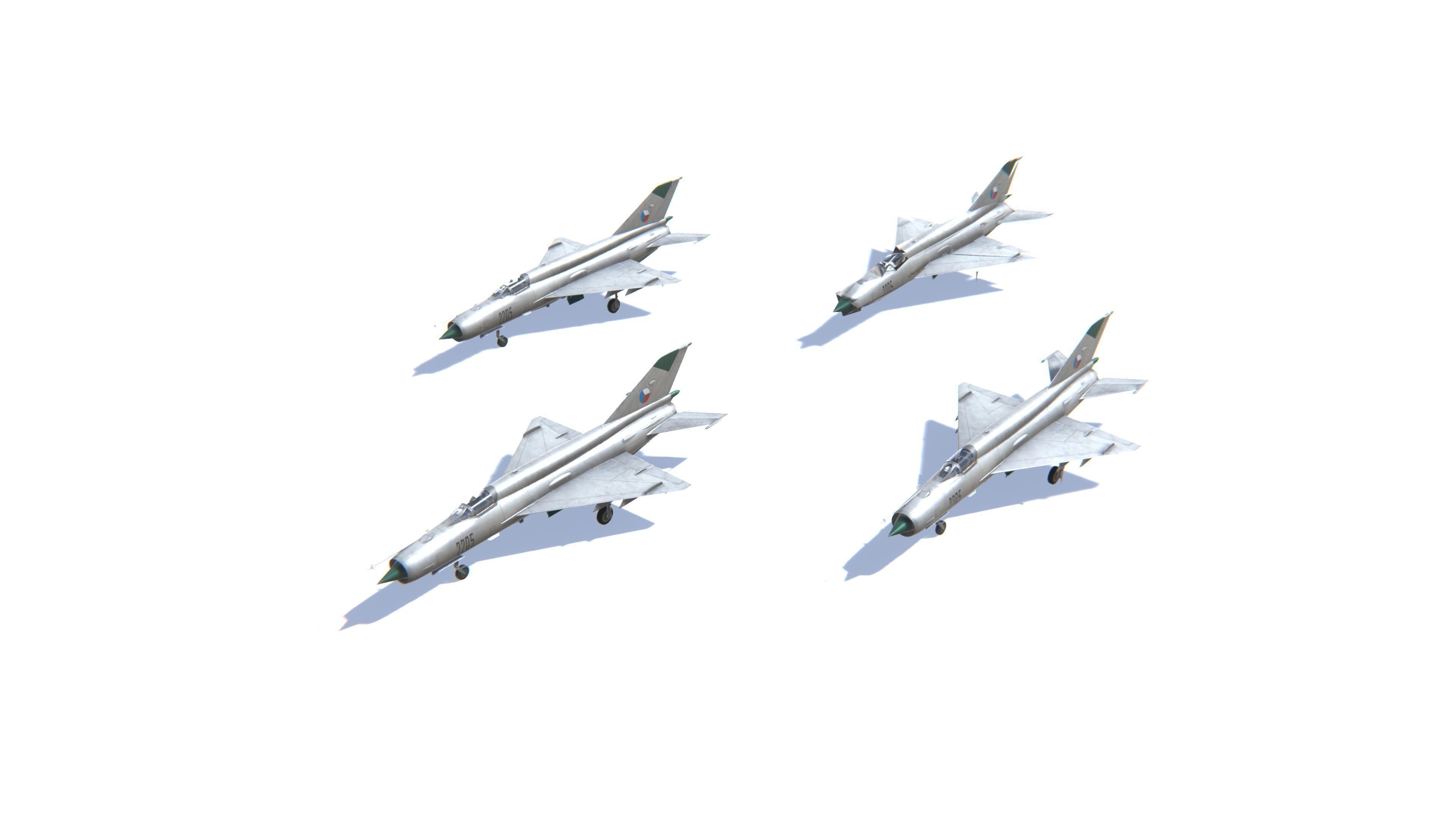 MIG-21 Fishbed Jet Fighter Aircraft Low-poly 3D model_24