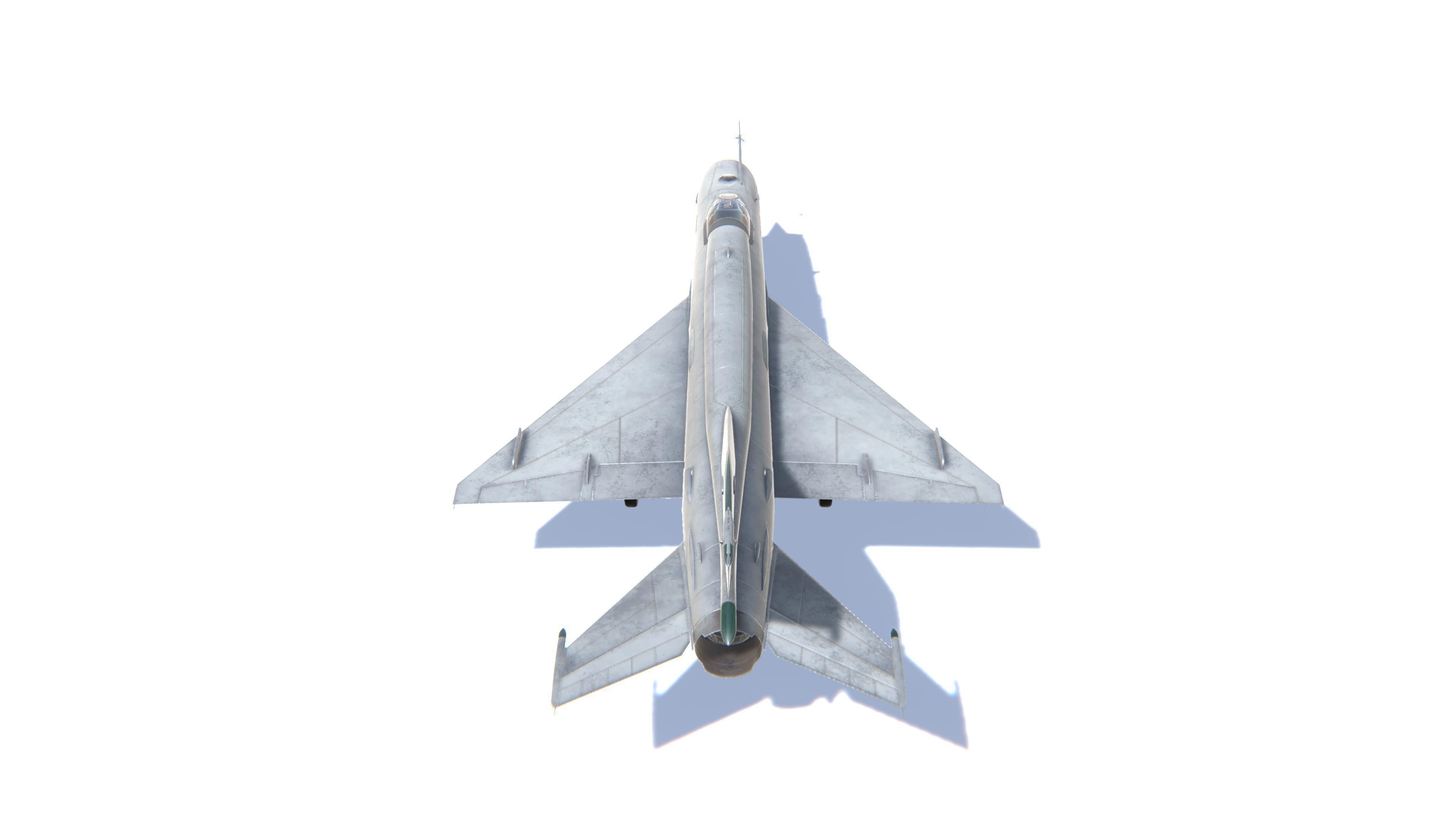 MIG-21 Fishbed Jet Fighter Aircraft Low-poly 3D model_6