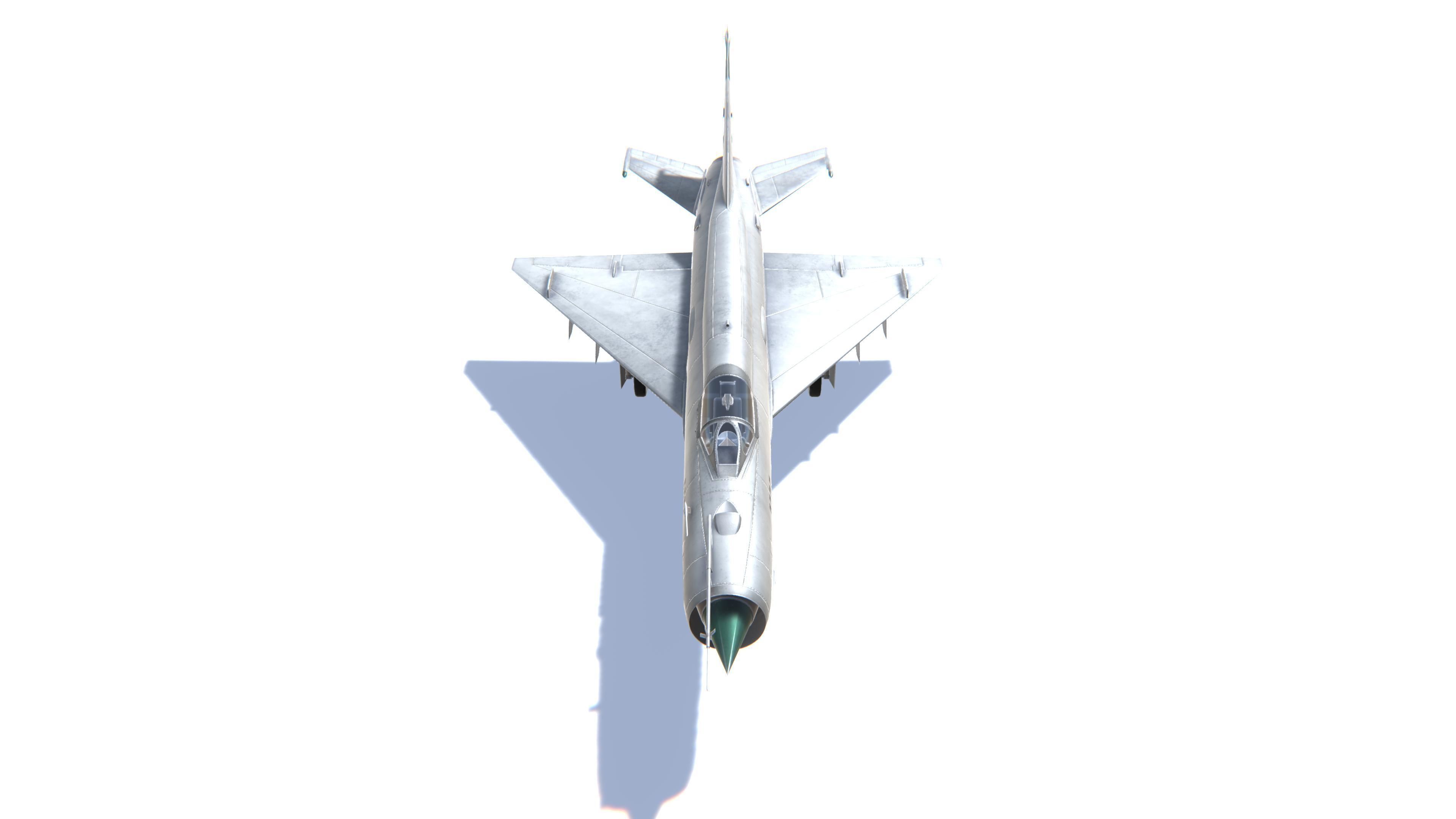 MIG-21 Fishbed Jet Fighter Aircraft Low-poly 3D model_2