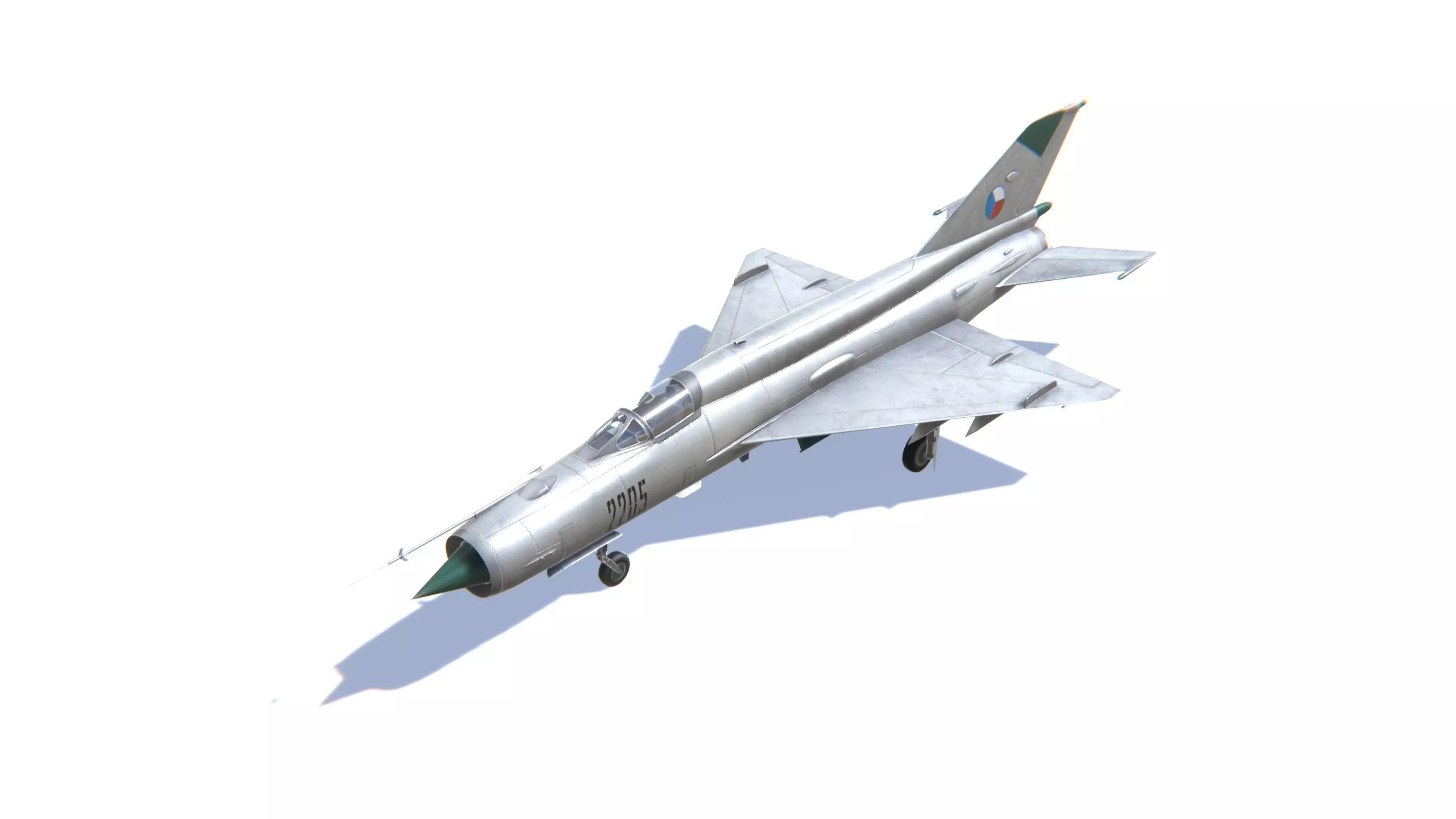 MIG-21 Fishbed Jet Fighter Aircraft Low-poly 3D model_0
