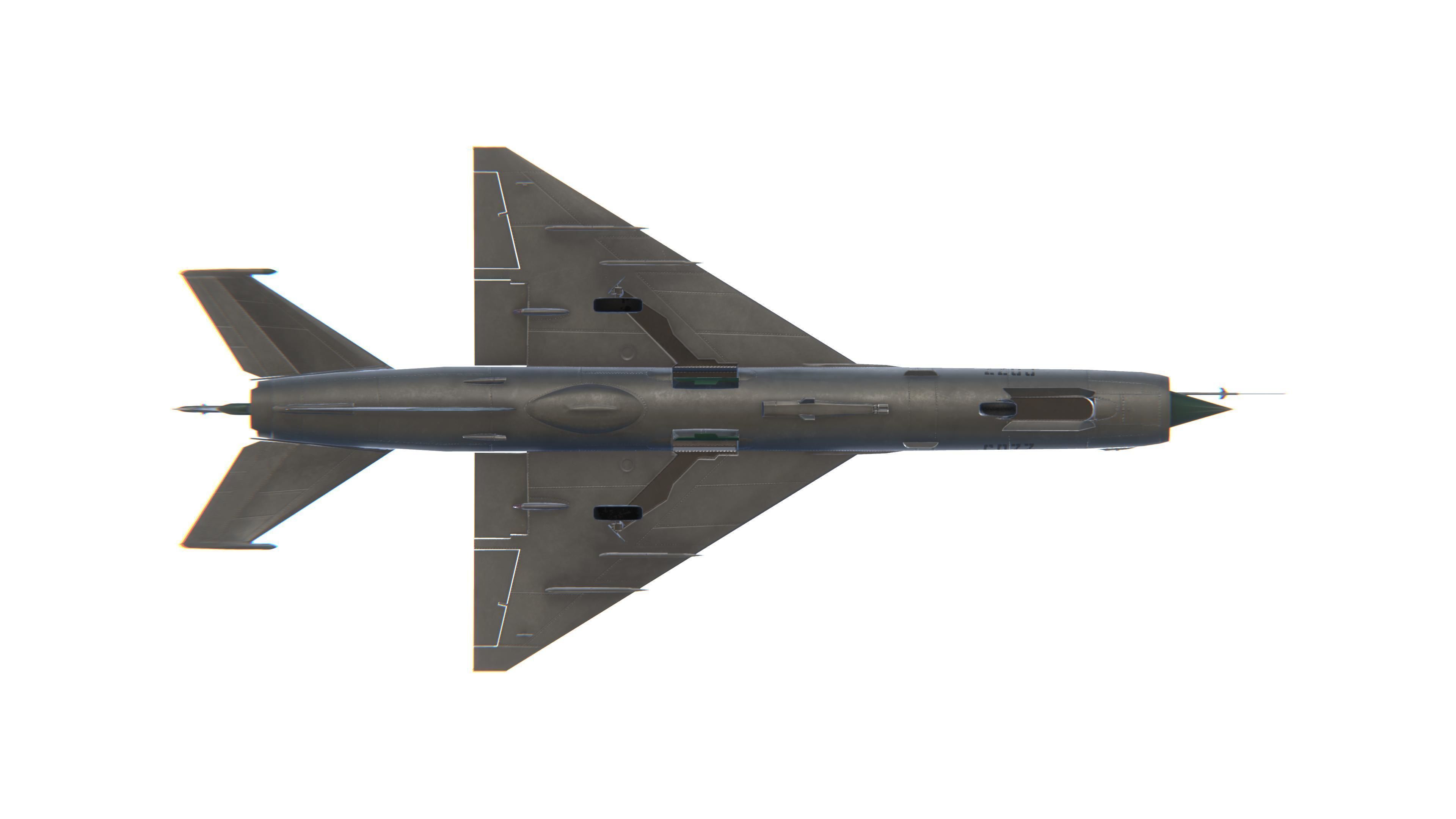 MIG-21 Fishbed Jet Fighter Aircraft Low-poly 3D model_23