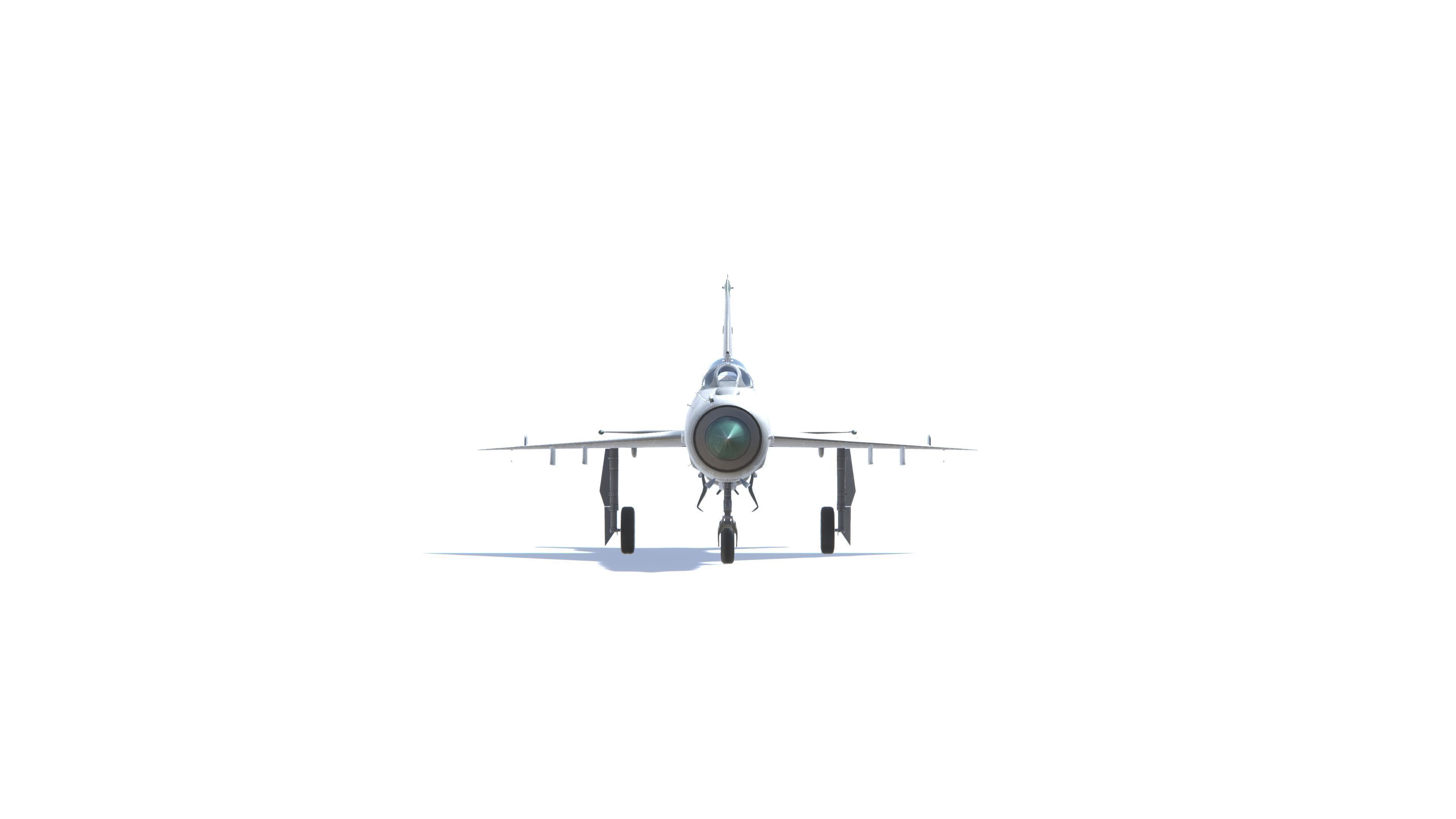 MIG-21 Fishbed Jet Fighter Aircraft Low-poly 3D model_18